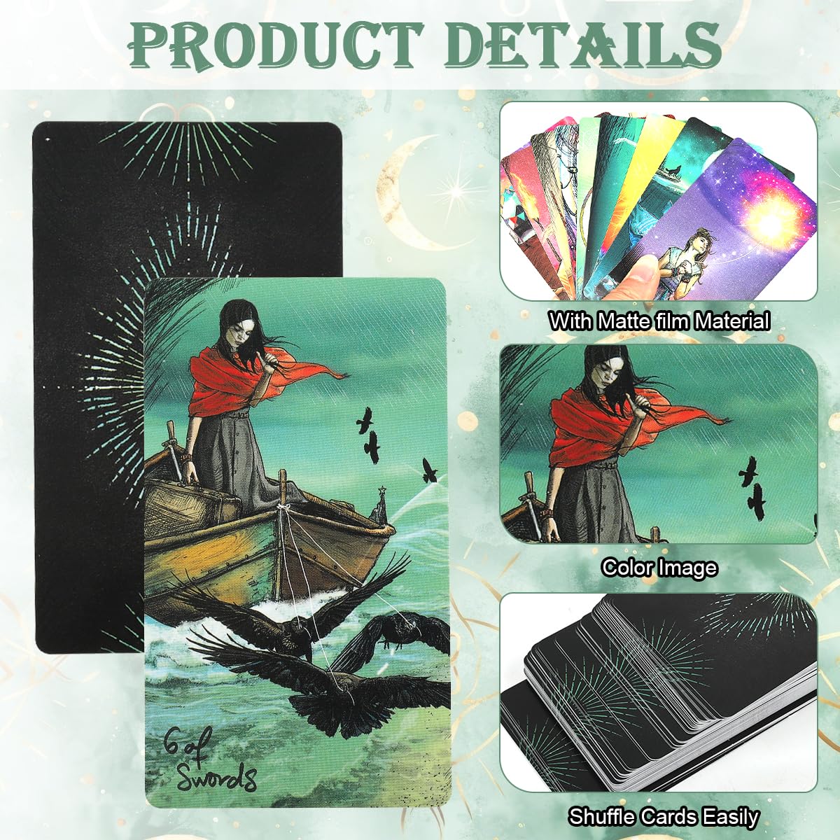 PATPAT Tarot Cards Deck for Self Discovery and Divination featuring 78 Illustrated Cards | Gift for Meditation and Reflection