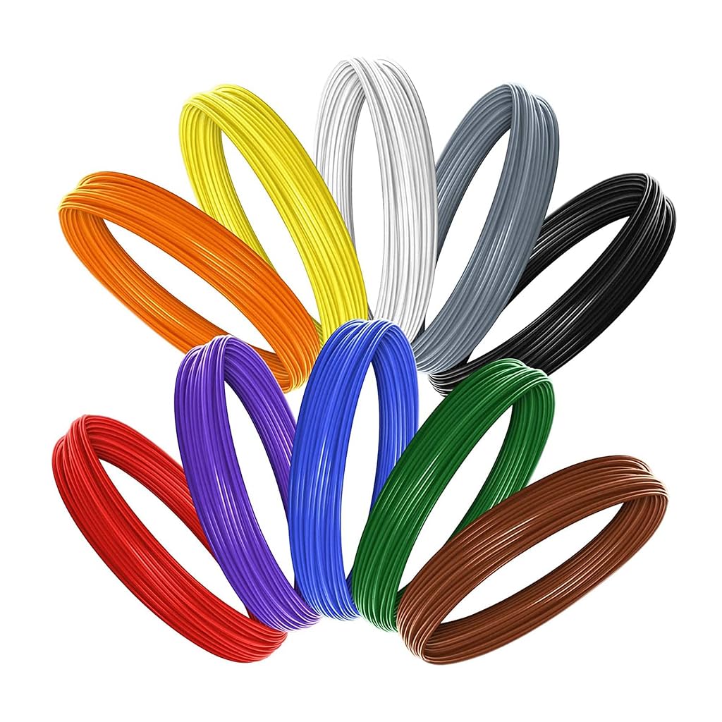 PATPAT® 10 Rolls Filament Refills for 3D Printing Pen Drawing Pen, 10 Assorted Color, 32.8ft Per Roll, Low-temperature PCL Filament for Most 3D Printer Pen