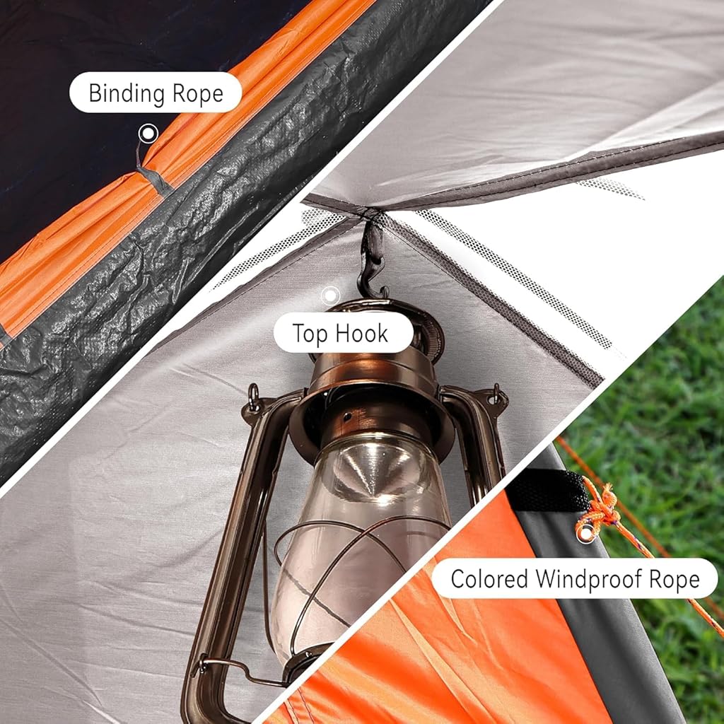 Proberos Outdoor Camping Tent, Quick Pop-up Camping Tent with Extended Sun Shade Family Camping Tent, Portable Cabin Outdoor Camping Tent Camping Room Air Waterproof Folding (3-4 Person Tent)