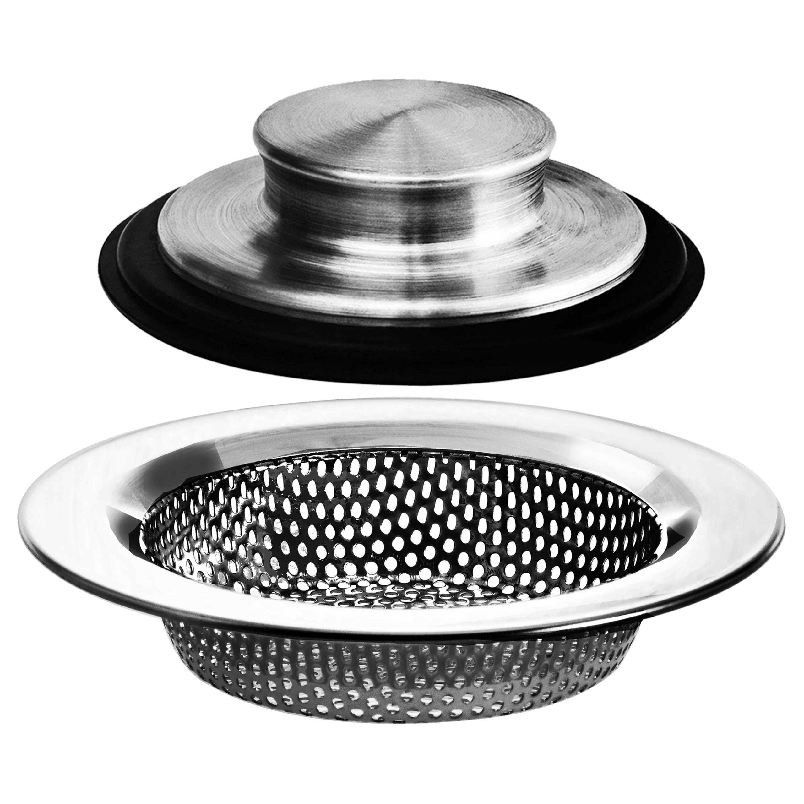 HASTHIP® 2PCS - Kitchen Sink Drain Strainer and Anti-Clogging Stopper Drainer Set for Standard 3-1/2 Inch