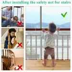 SNOWIE SOFT® Baby Safety Net for Balcony Baby Protection Stairway Safety Net Protector with 25 Nylon Ropes and 15 Plastic Buckle Safety Banister Stair Mesh for Baby Toddler Decent Mesh Fabric (Brown)