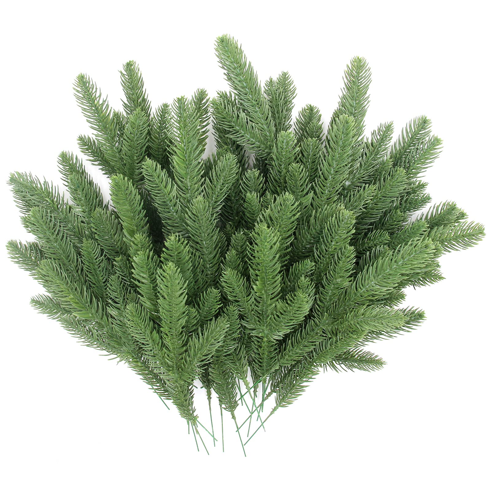 HASTHIP® 30pcs Realistic Pine Branches for Christmas Decoration 10inches Pin Needle Branches Home Decor DIY Christmas Realistic Green Decoration for Vase, Table Setting, Garland Wreath