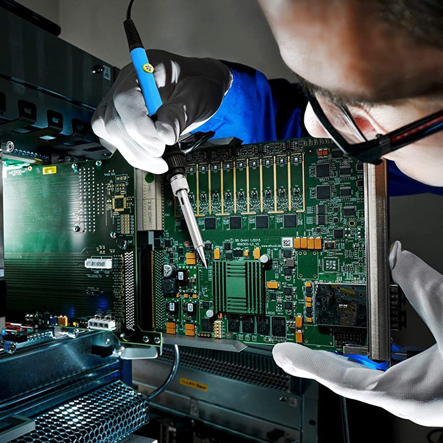 HASTHIP Soldering Iron Kit for Circuit Board Repair with 5 Tips and Steel Pipe Cooling | Adjustable 200–450°C