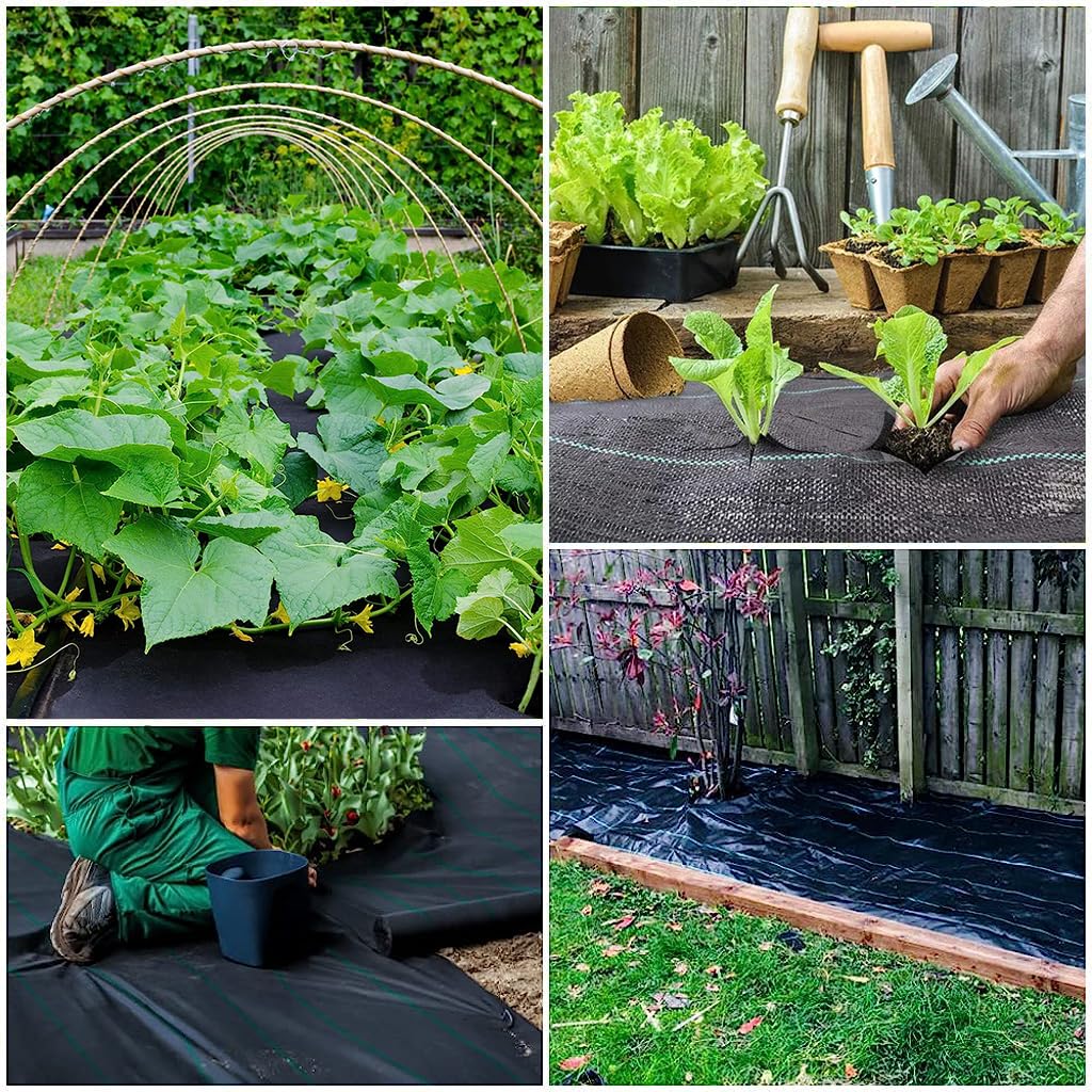 Optifit Weed Control Membrane for Garden and Landscaping 3.3ft x 33ft | UV Resistant Black Barrier