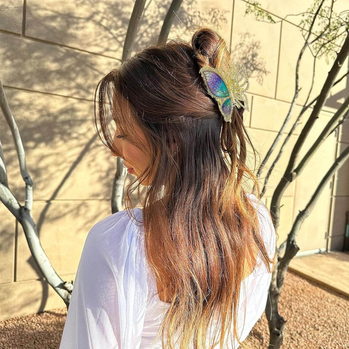 PALAY Butterfly Hair Claw Clips for Women with 3D Metal Enamel Design | Elegant Gift