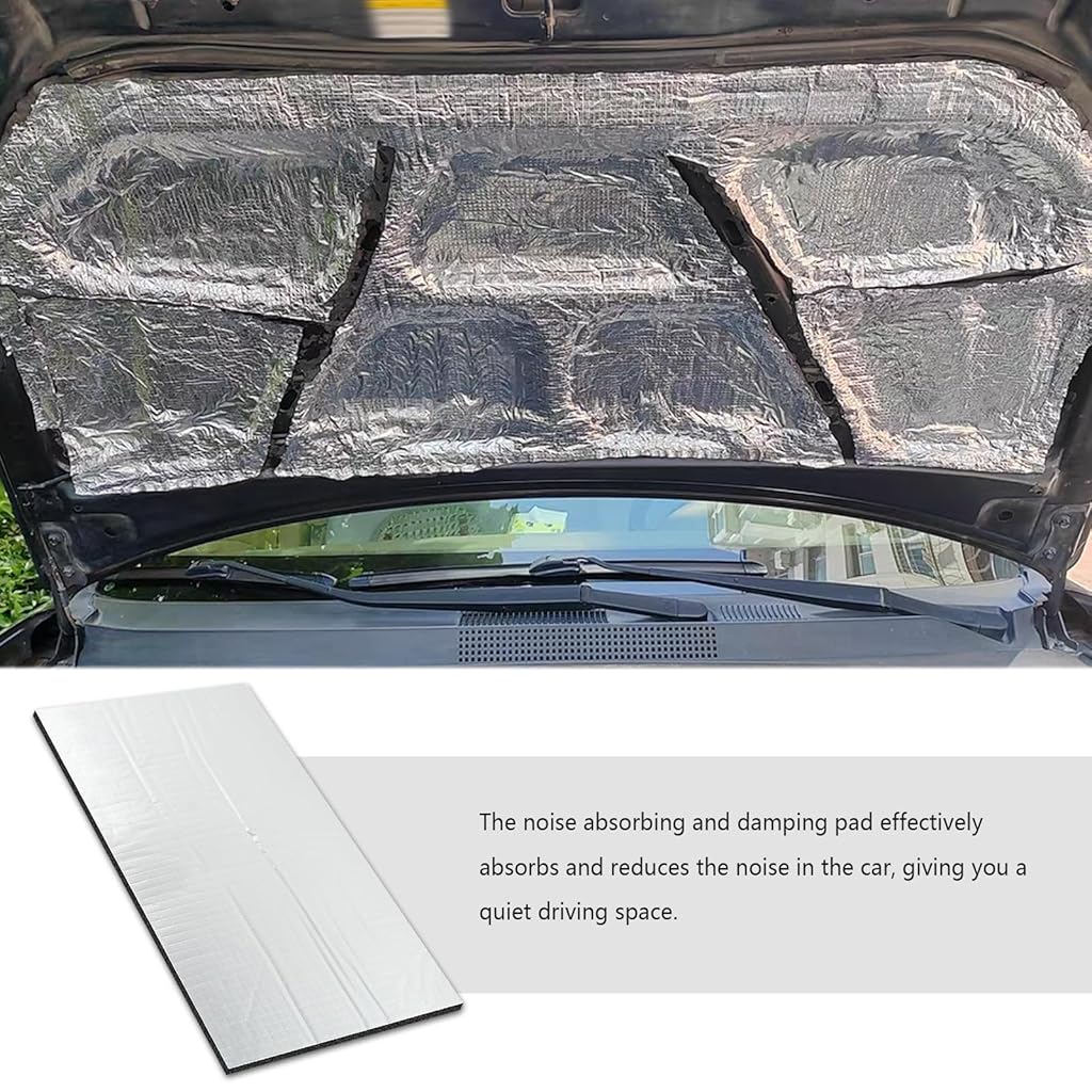 STHIRA® 20PCS Noise Dampening Mats 5mm Thicken Foil Foam Soundproof Self-Adhesive Backing Vibration Dampener Trim-to-fit Car Insulation Sheet 40x25cm