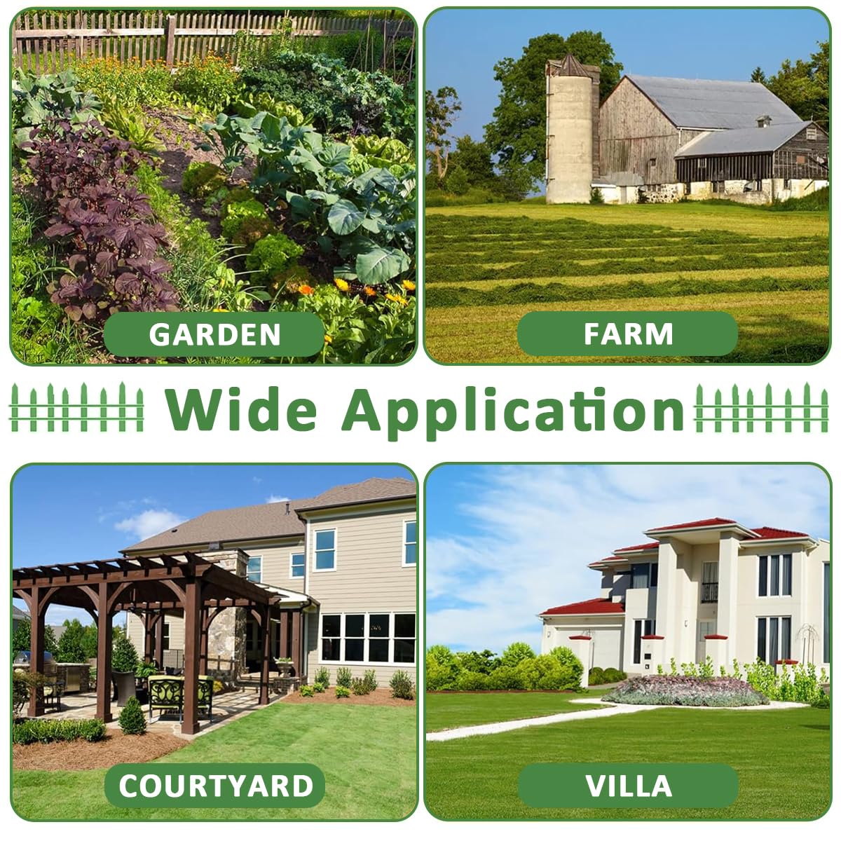 HASTHIP Garden Fence Decorative for Flower Beds and Pathways featuring Pointy Stake PVC Panels 50x30cm | Easy Outdoor Installation