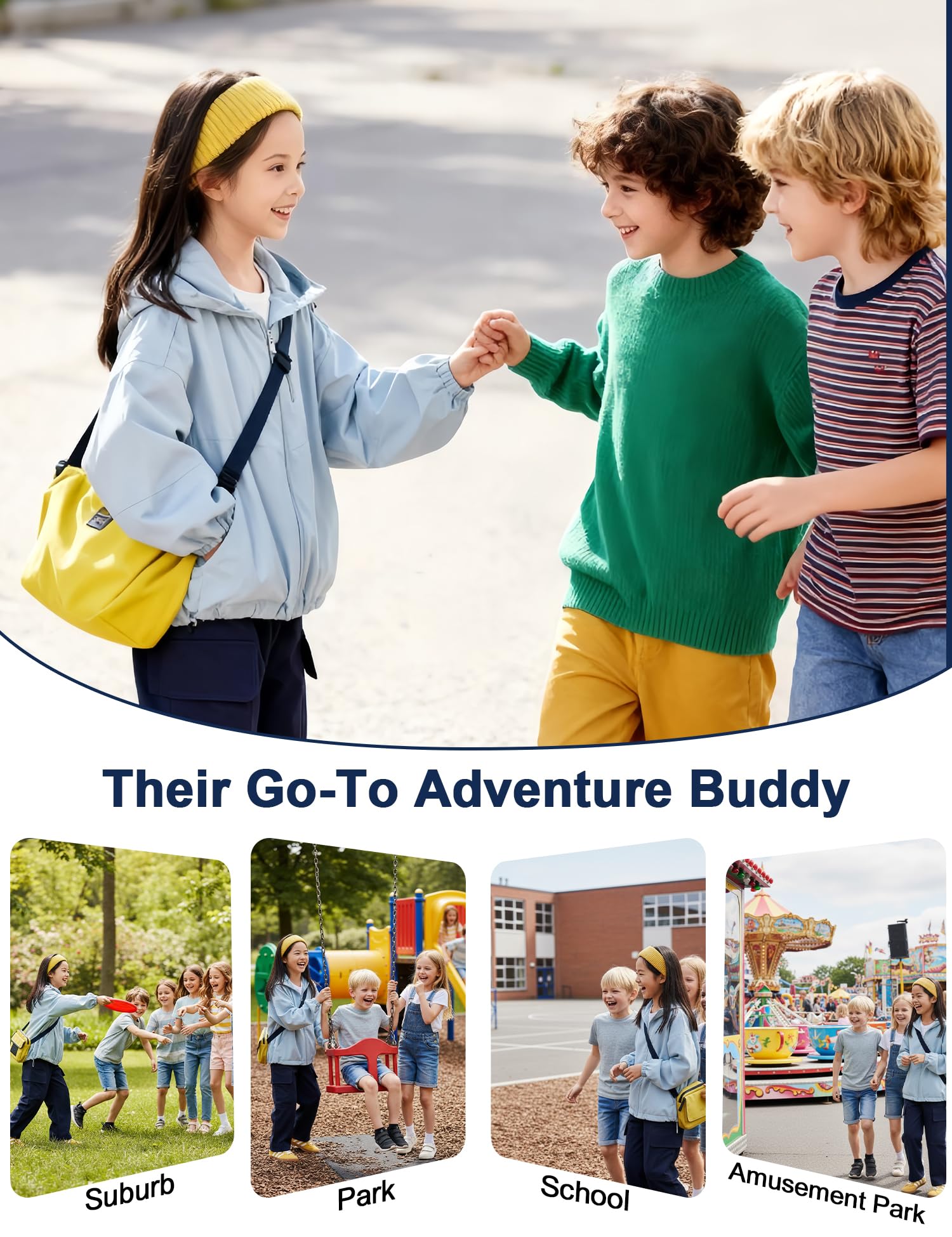 Venzina Kids Windbreaker for Outdoor Play with Adjustable Hood and Windproof Design 150CM