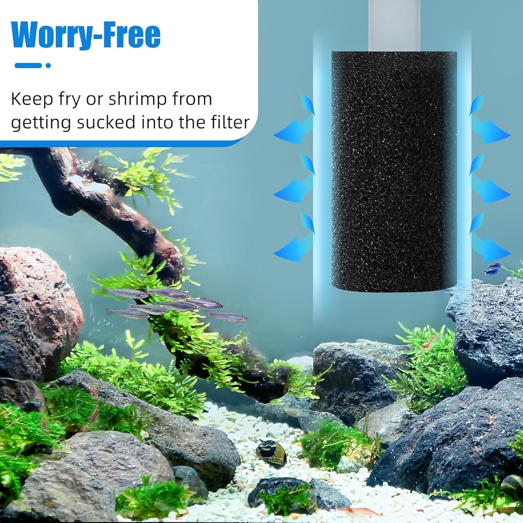 Qpets® 6Pcs Filteration Sponge Sleeves for Fish Tank Water Inlet Pipe Tiny Fish and Fry Protectors Sponge Filter Covers Sponge Intake Filters for 1.5cm Dia Inlets Pipe