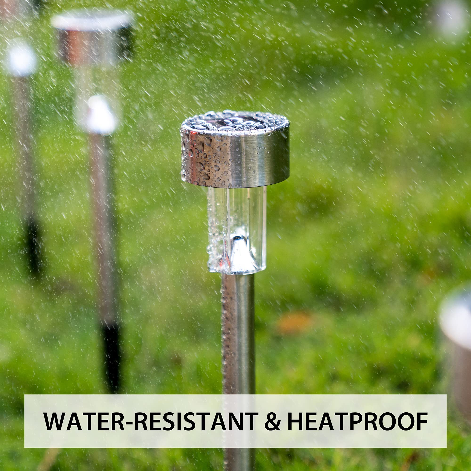 Solar Garden Lights for Outdoor Pathways with IP65 Waterproof Design and 12 Pack Stainless Steel Warm LED | Landscape and Yard Decoration