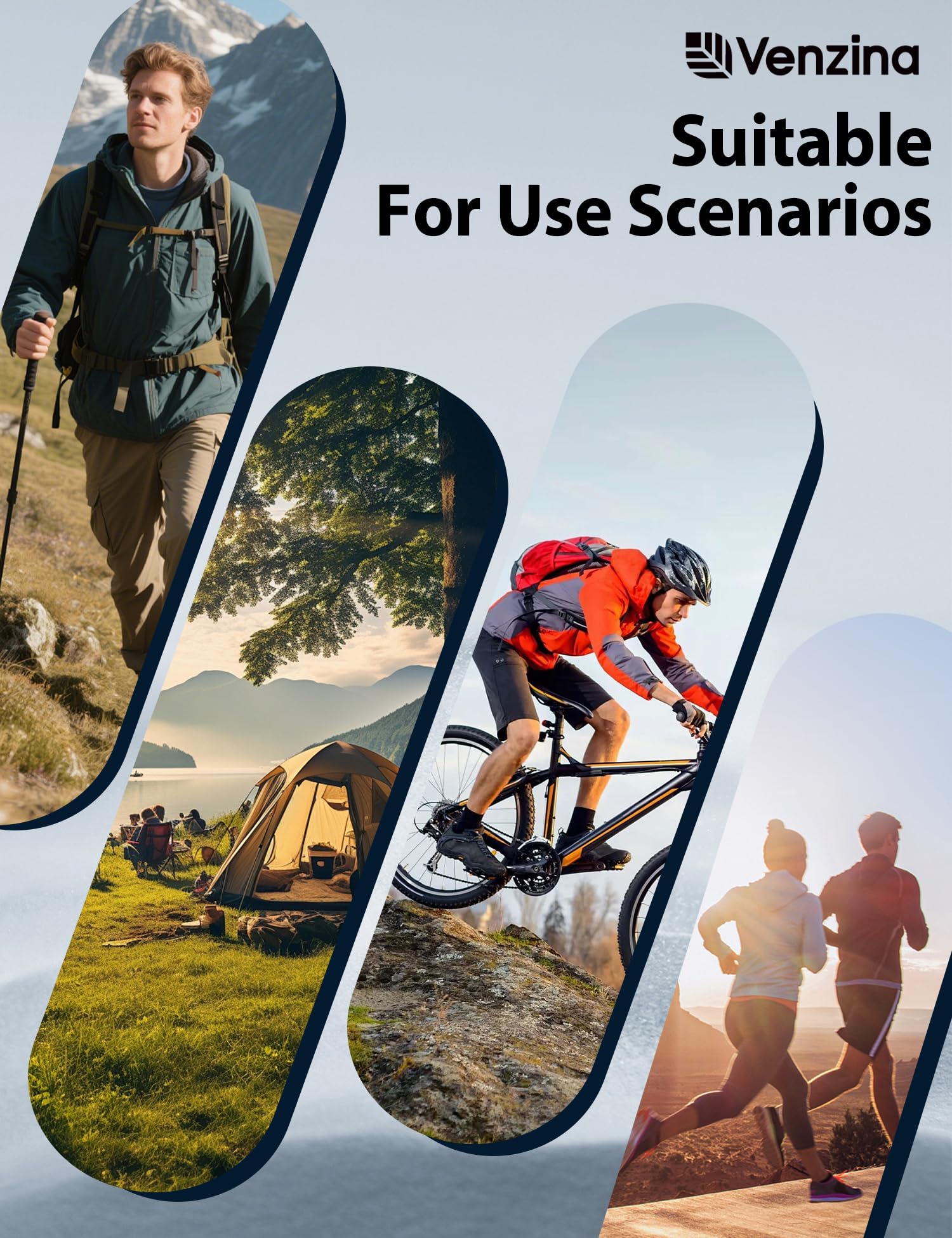 Venzina Women’s Water Repellent Jacket for Outdoor Hiking with Reflective Design | Light Khaki