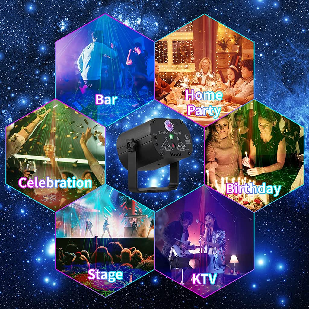 ELEPHANTBOAT LED DJ Light for Home Party with 60 Patterns and 11 Color Modes | Remote Control