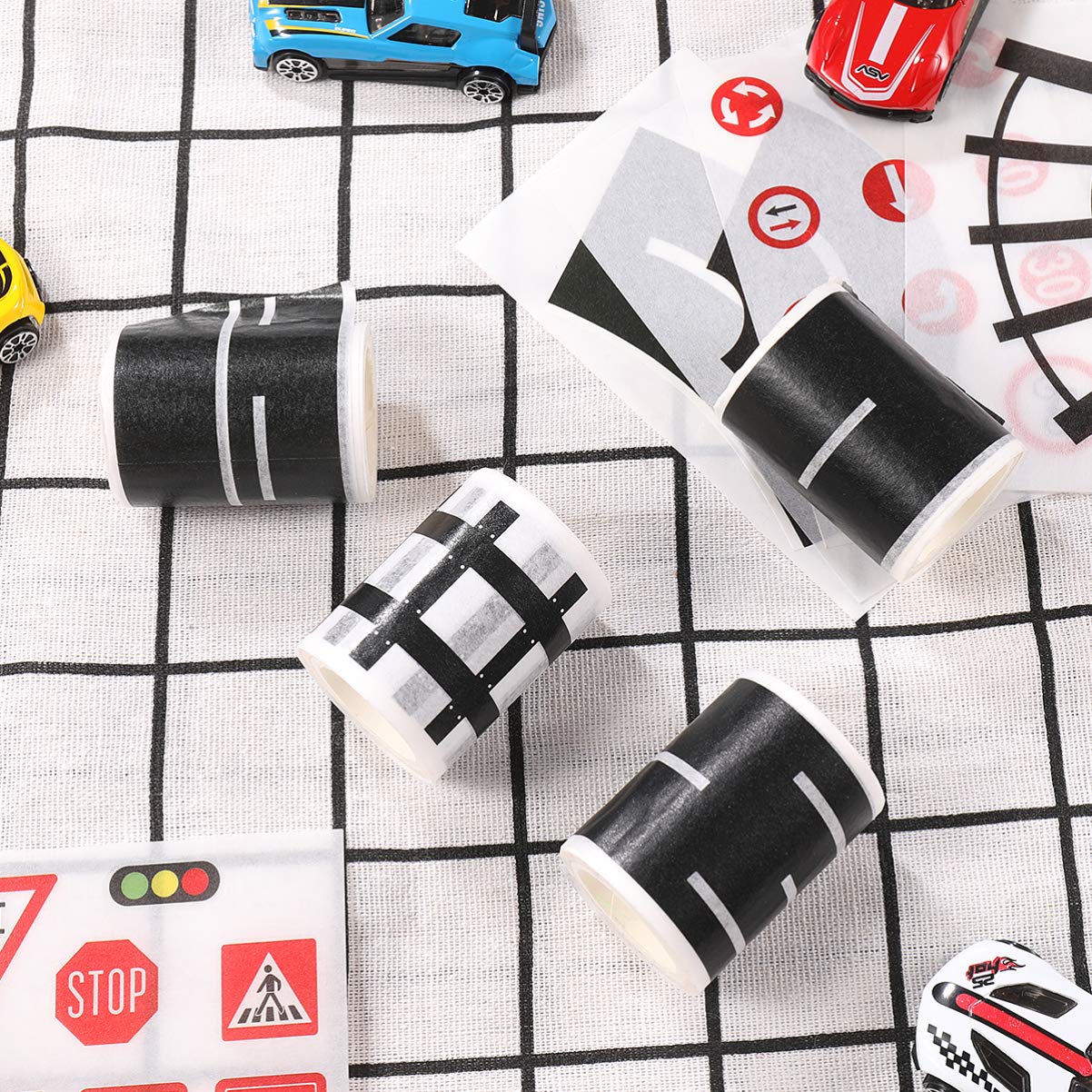 ELEPHANTBOAT® Washi Masking DIY Trains Railways Road Tape Decorative Masking Tape Rolls for Toy Cars