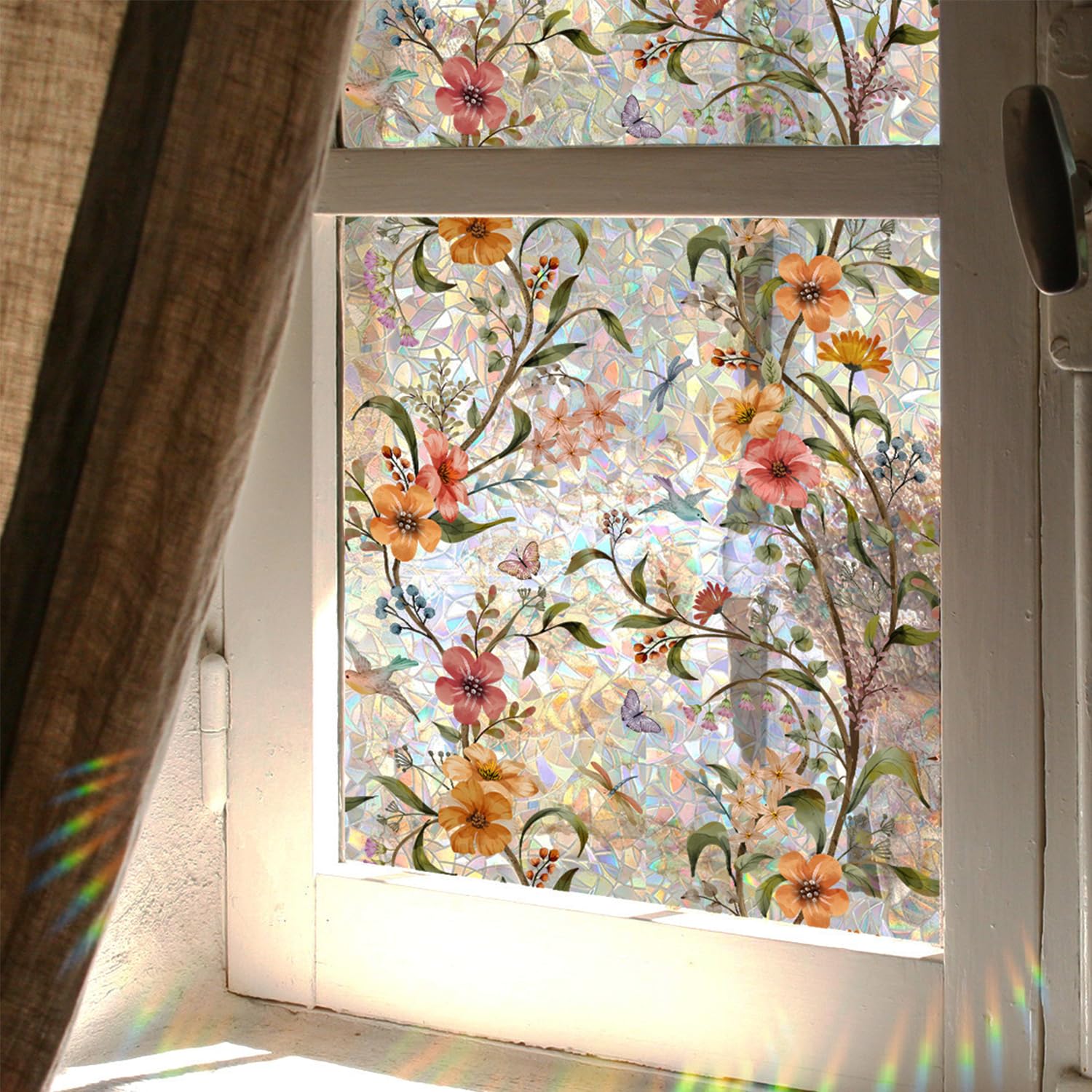 HASTHIP® Stained Glass Window Film,Window Privacy Films for Home Anti UV17.7