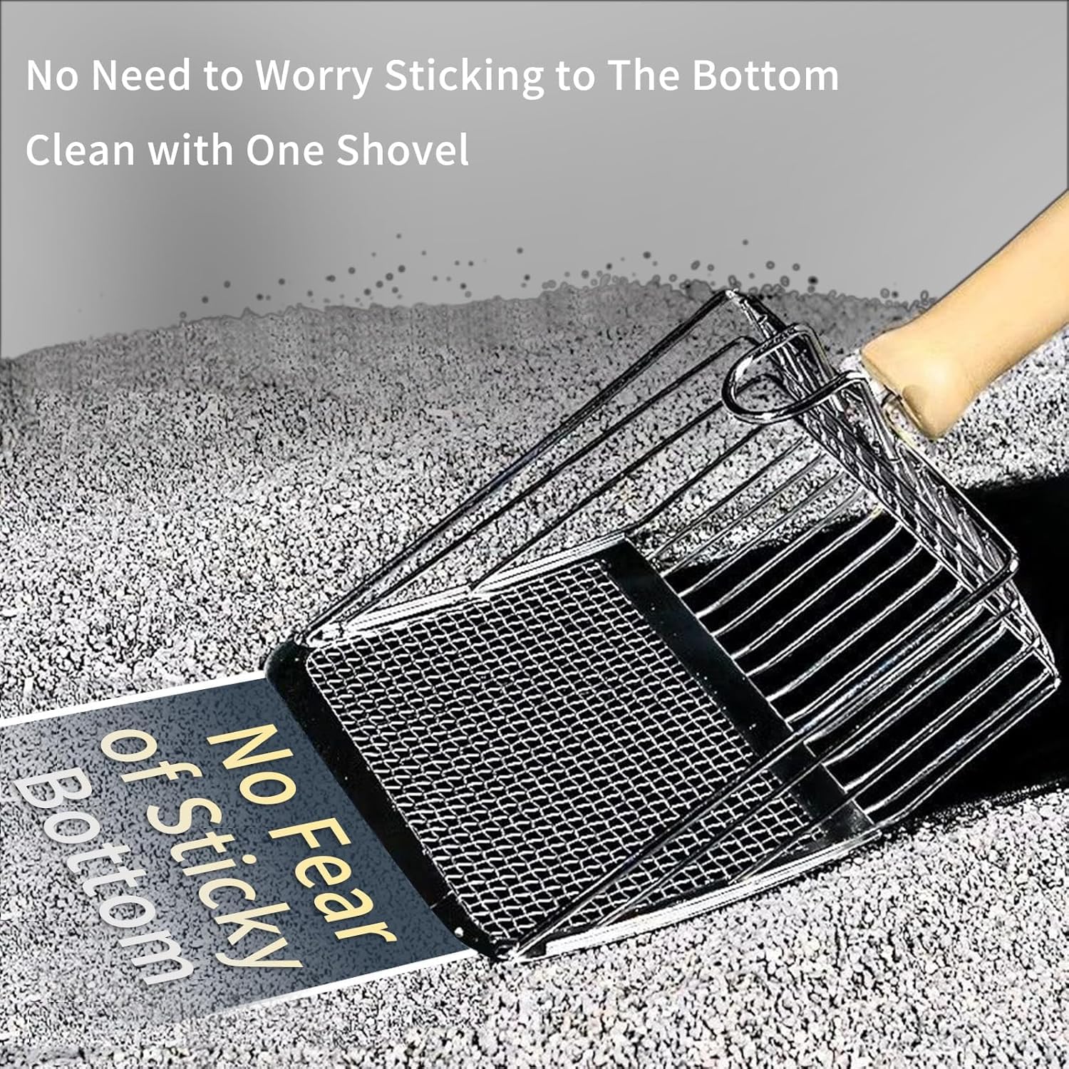 Qpets Metal Litter Scoop for Cat Potty Cleanups with 14cm Ergonomic Handle | 3PCS Set