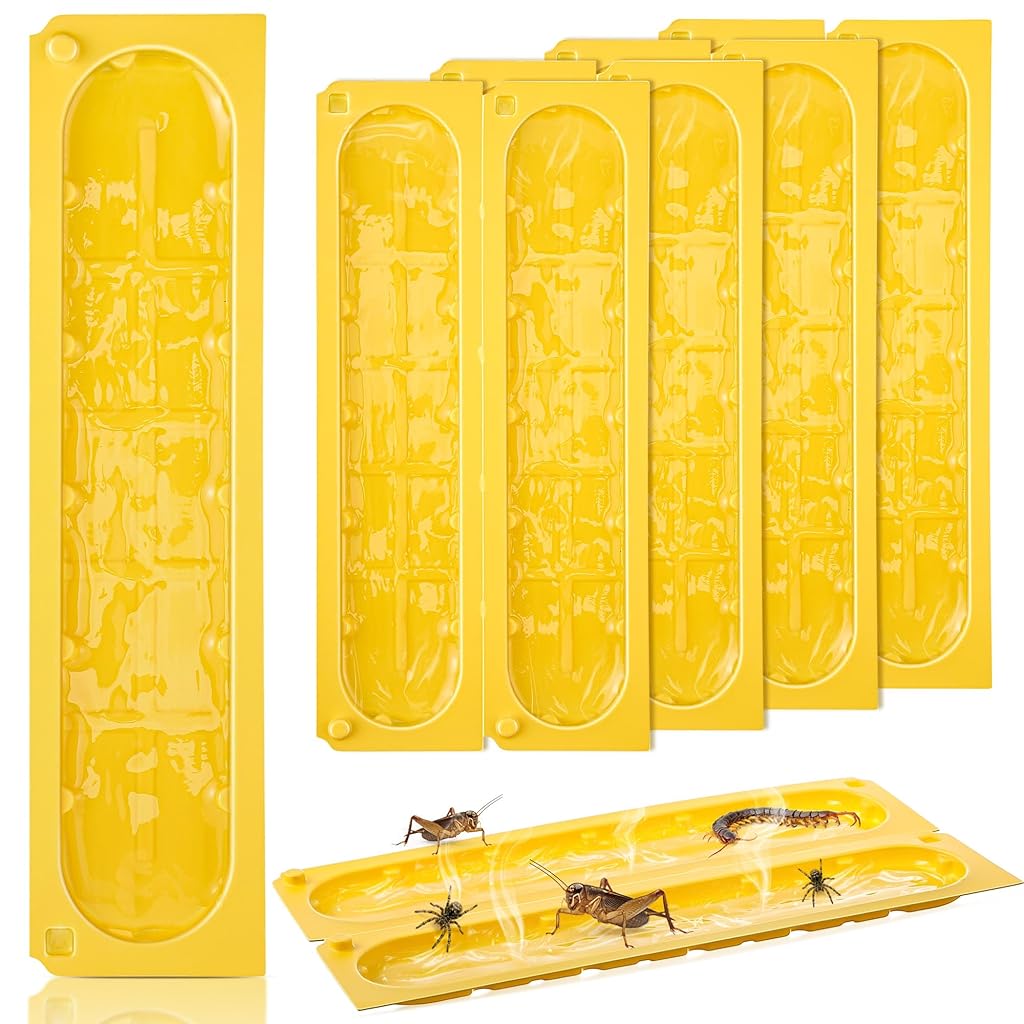 HASTHIP® 8Pcs Sticky Fly Trap Yellow Bug Trap Cockroach Catcher, Indoor Outdoor Use Ultra Strong Pre-glued Sticky Trap for Home, Kitchen, Garden, Sticky Pest Panel for Bugs, Flys, Cockroach, 22x5cm
