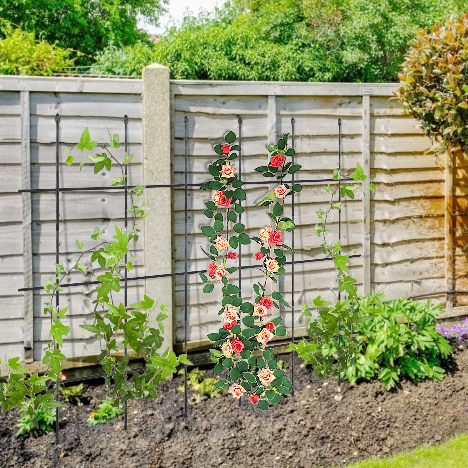 Optifit Garden Plant Support Cages for Vines and Flowers with 110×22 cm Iron Frame | Easy Assembly for Indoor and Outdoor Pots