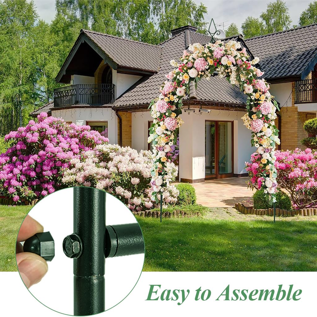 HASTHIP® Wedding Floral Gate Arch Stand 100 inches Wedding Floral Gate Arch Stand Ceremony Decorative Floral Arch Stand DIY Assembly Floral Arch Gate Stand for Wedding Party, 55 x 14.9x100 inches