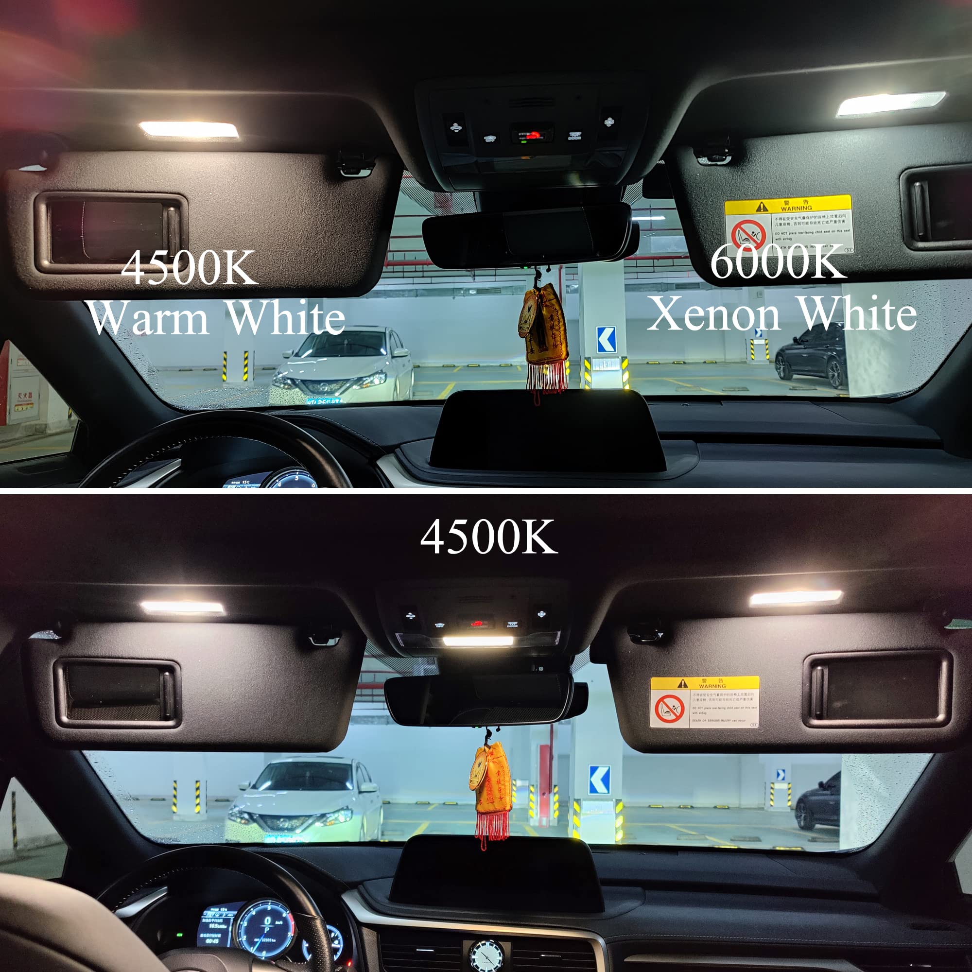 Car Interior Dome Light Bulb Set for Dome and License Plates featuring 10pcs 6000K White LEDs