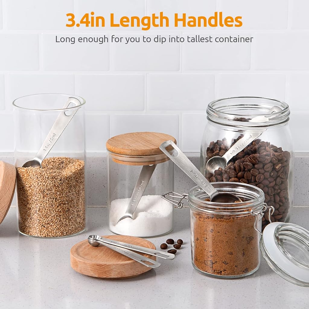 ZIBUYU® Measuring Spoons Set Stainless Steel for Baking Precisely Cooking Measurement Kitchen Set of 6 3PCS