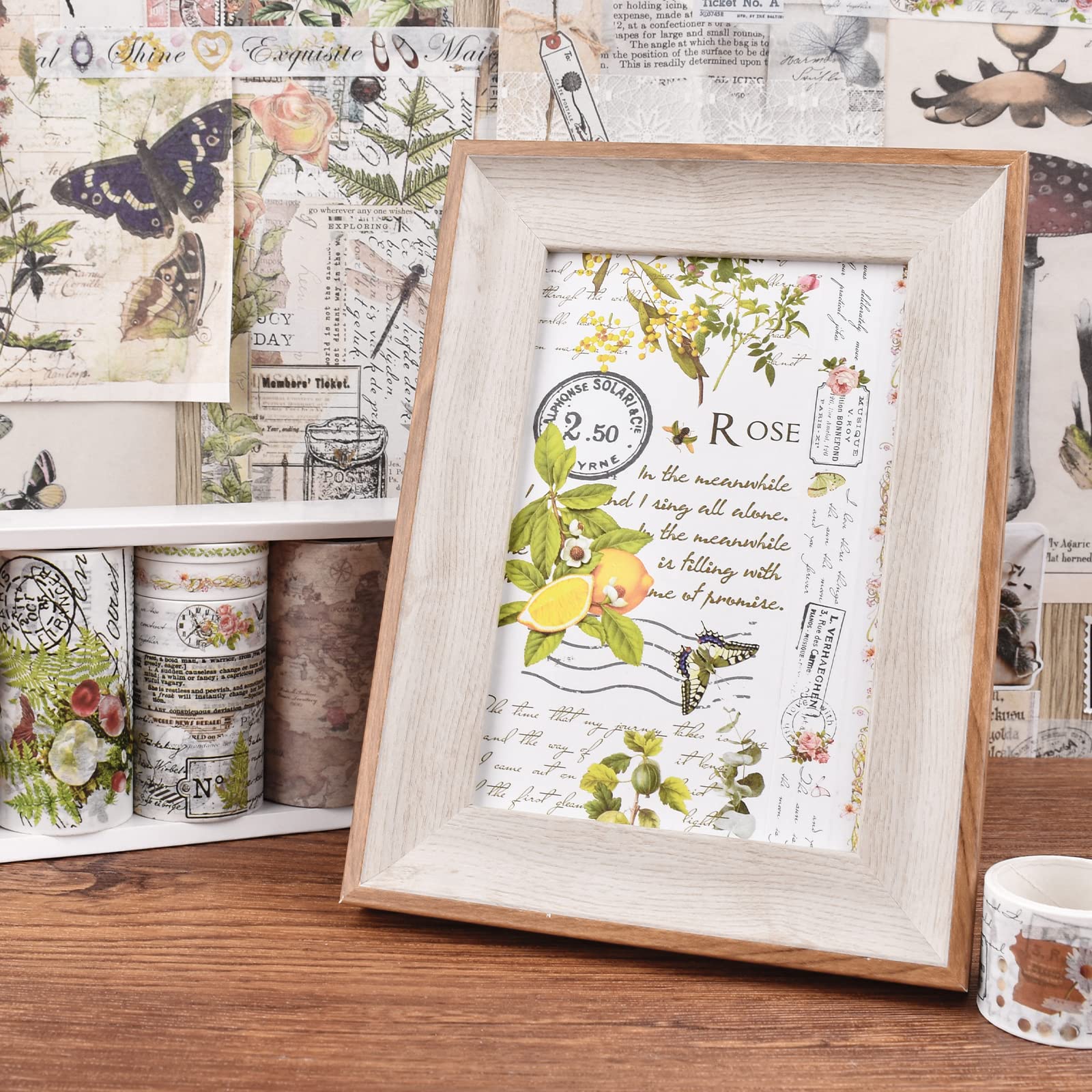 HASTHIP Washi Tape Set for Scrapbooks and Journals with 18 Rolls 6.56ft Each | Vintage Design