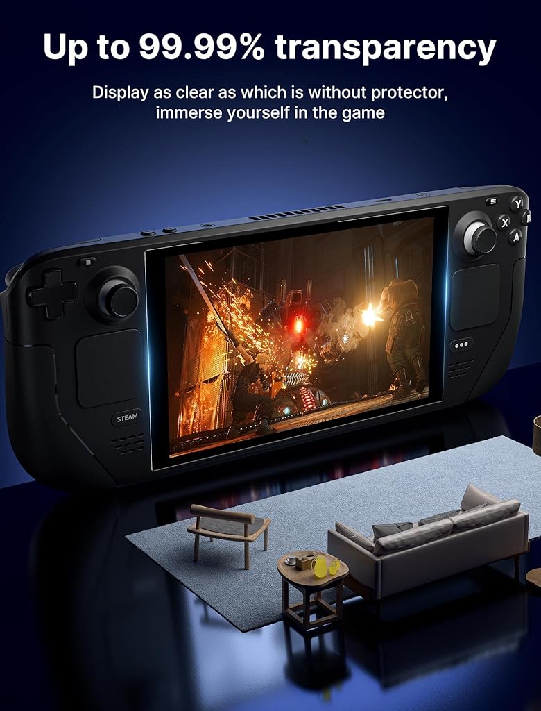 JSAUX® 2-Pack Steam Deck Screen Protector Ultra HD Glass 9H Hardness Guiding Frame Scratch Resistant Tempered Screenguard with Toolkits 2PCS