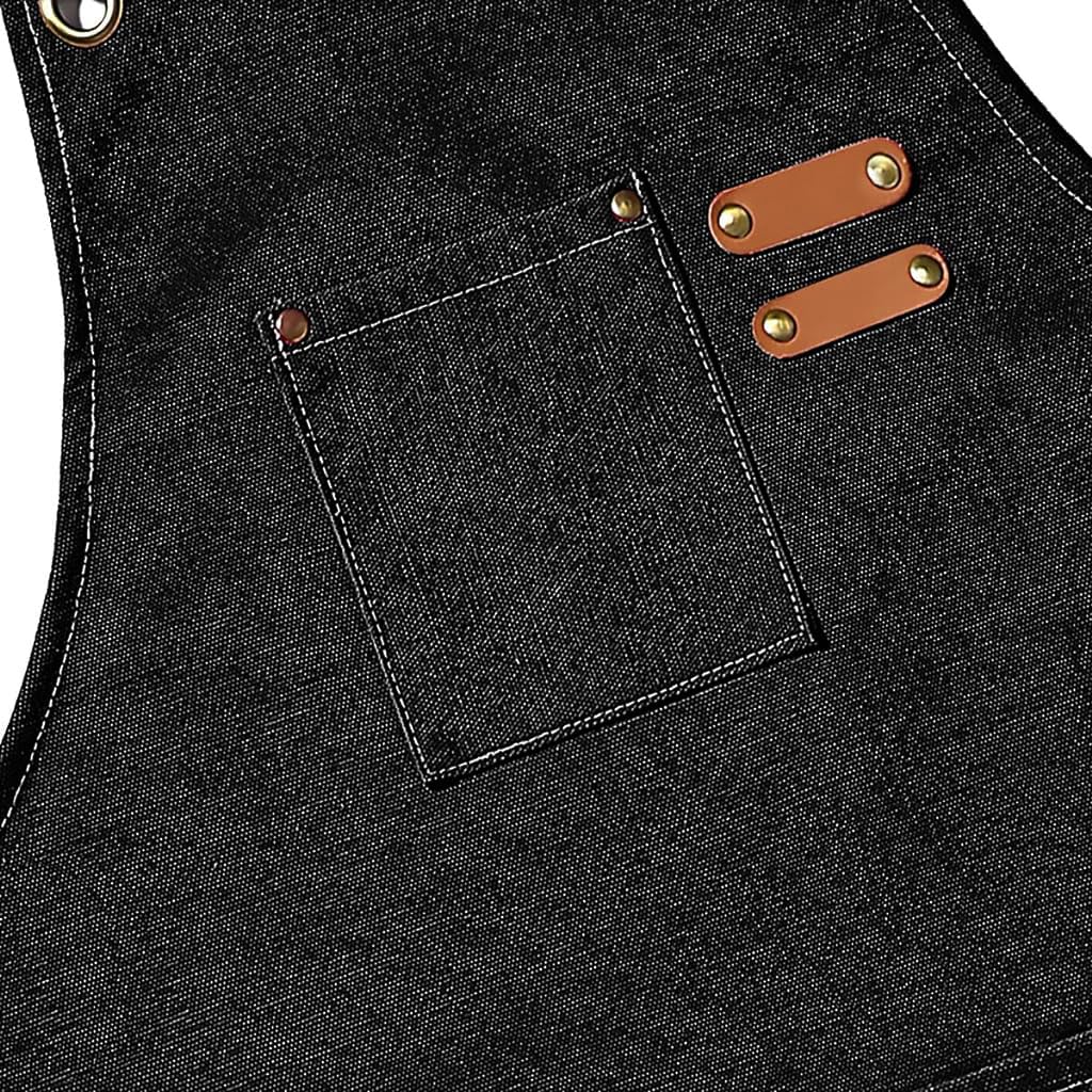 Supvox Apron for Kitchen and Workshop with Tool Pockets and Adjustable Canvas | Black