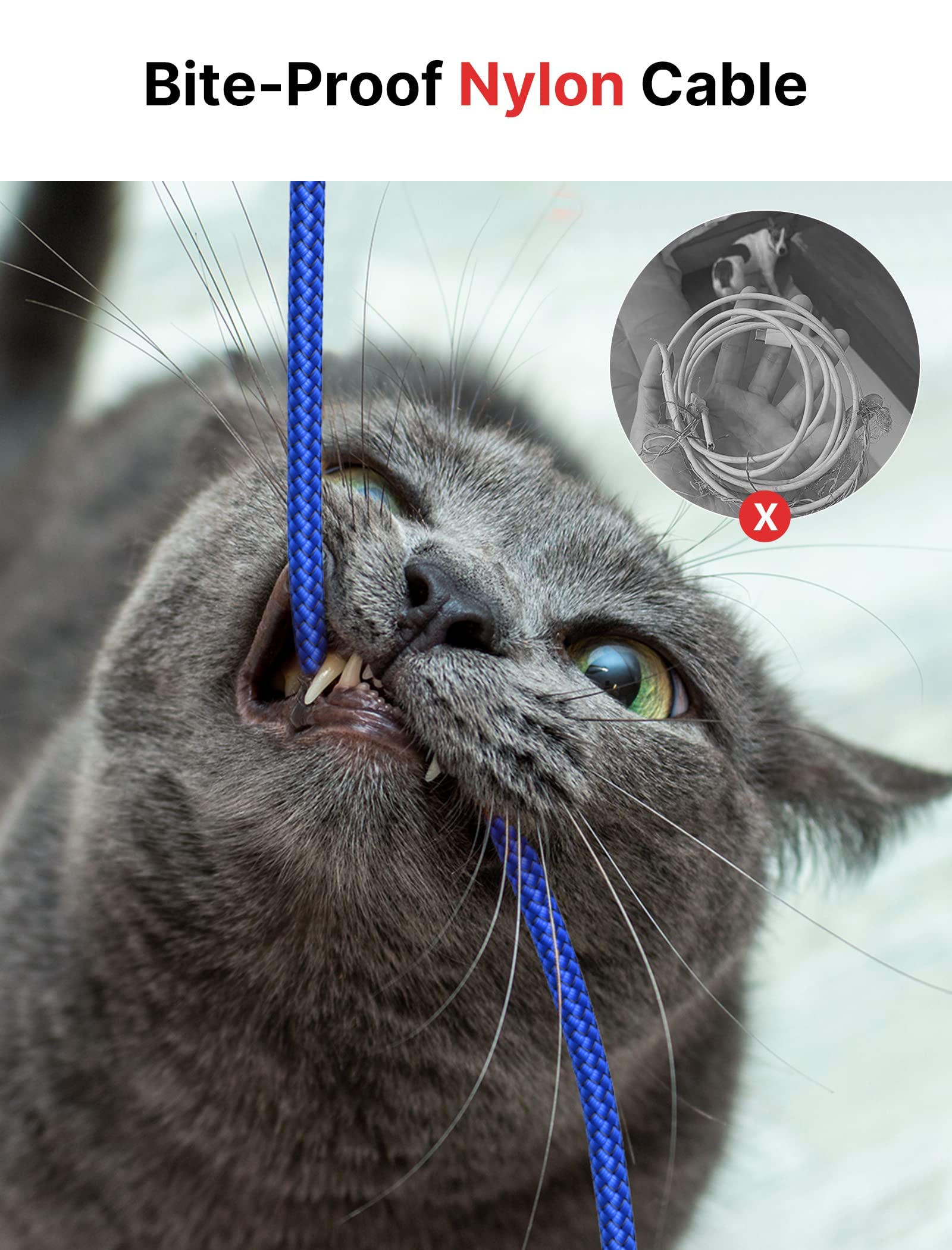 JSAUX USB C to USB C Cable for Fast Charging with 100W PD & Braided Nylon | 3-Pack 10ft 6.6ft 3.3ft