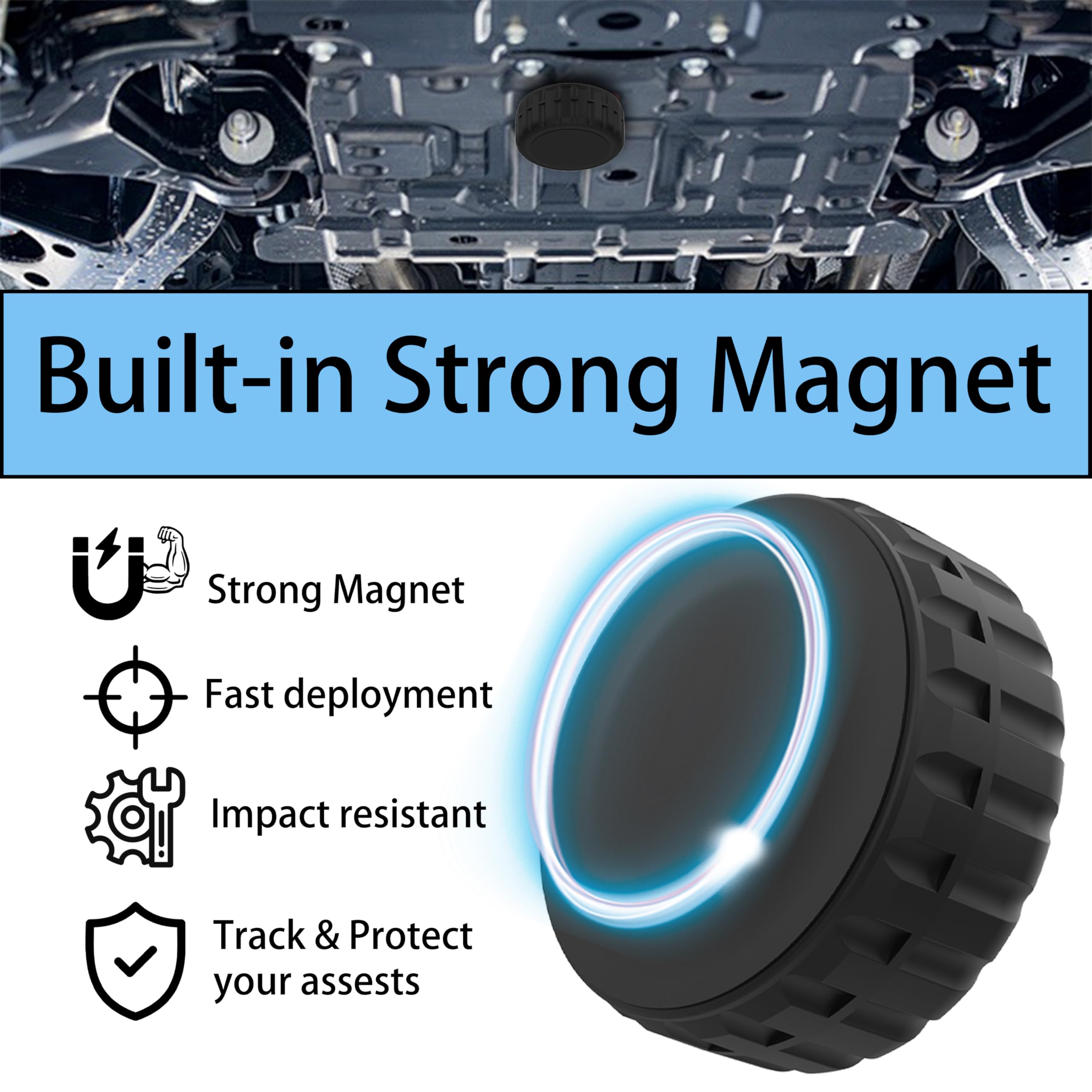 ZORBES Magnetic Suction Case Holder for Apple featuring N52 Magnet and PC Waterproof Cover | Hidden Tracker Mount for Car Pet and Bike