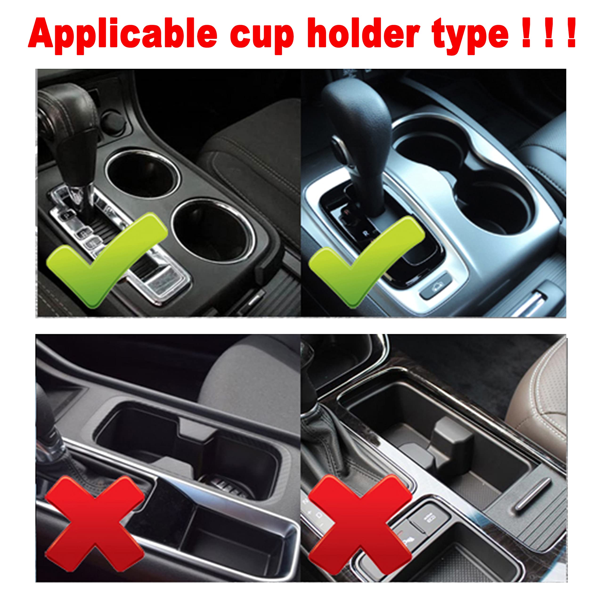 STHIRA® Car Cup Holder Extender Adapter, 2 in 1 Multifunctional Car Drink Cup Holder Organizer, Adjustable Base,Fits 14oz to 24oz YETI Coffee Mugs,Snack Bottles