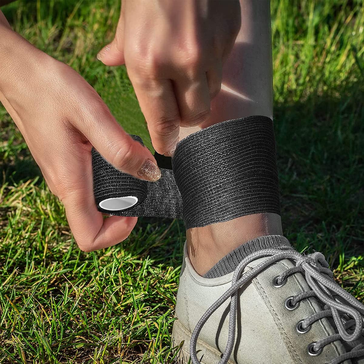 Qpets Crepe Bandage for Tattoo Grip and Wound Care with Self Adhesive Stretch | 6 Rolls 5cm x 450cm