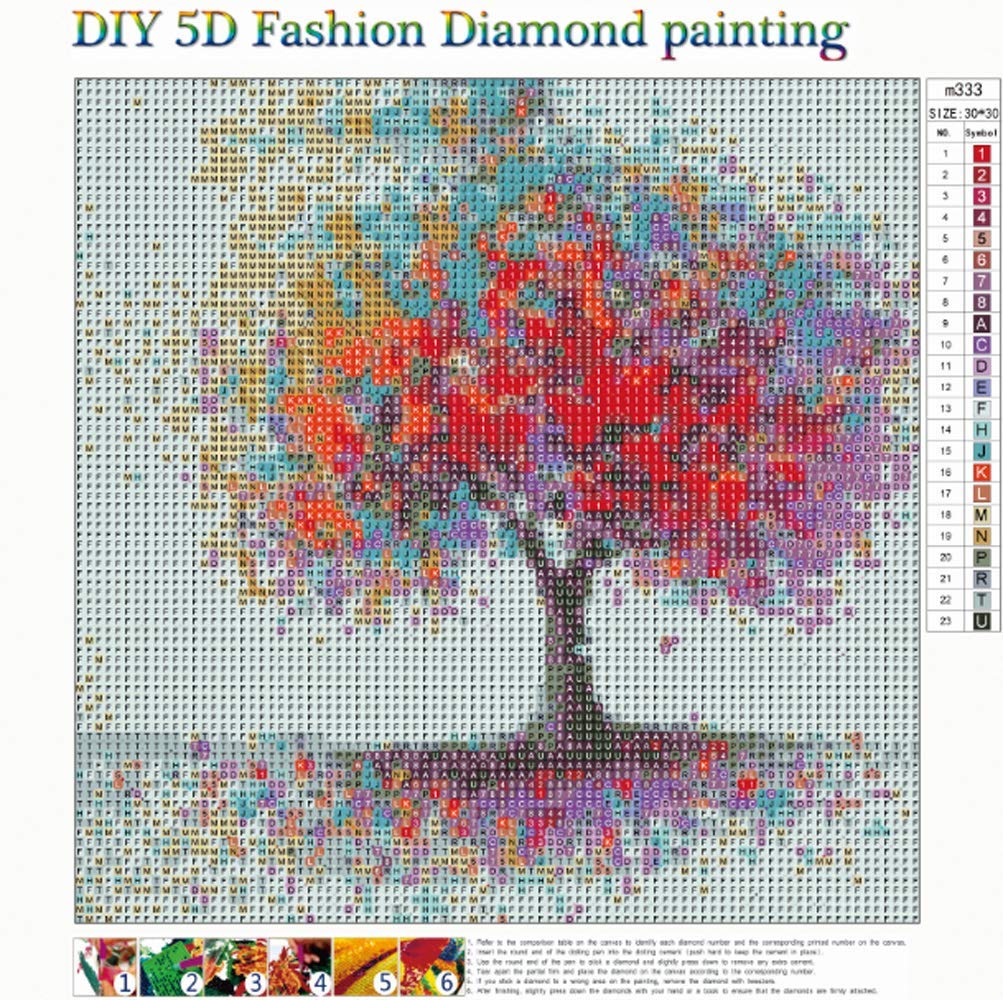 ZIBUYU Colorful Tree DIY 5D Full Drill Diamond Painting, Rhinestone Pasted Cross Stitch Blue Owl Pattern for Home Wall Decoration