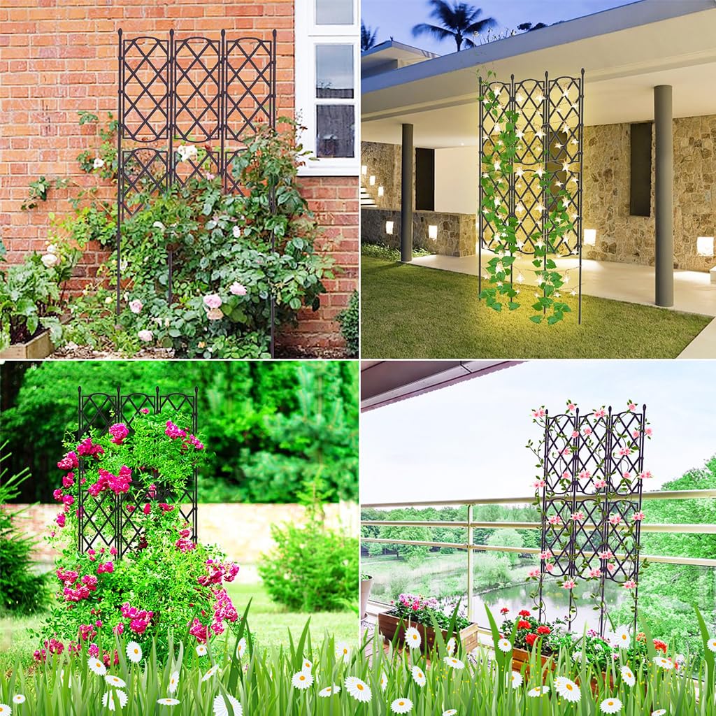 HASTHIP® Trellis for Flower Bed DIY Assembly Upright Climbing Trellis for Plants Outdoor Indoor Plant Trellis for Flower Pots Decorative Climbing Trellis