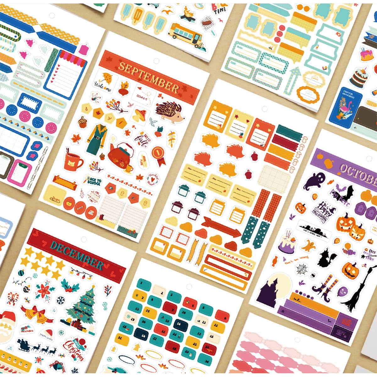 OFIFO Sticker Book for Planners with 28 Sheets and 1250 Stickers | Monthly and Holiday Journal Decor