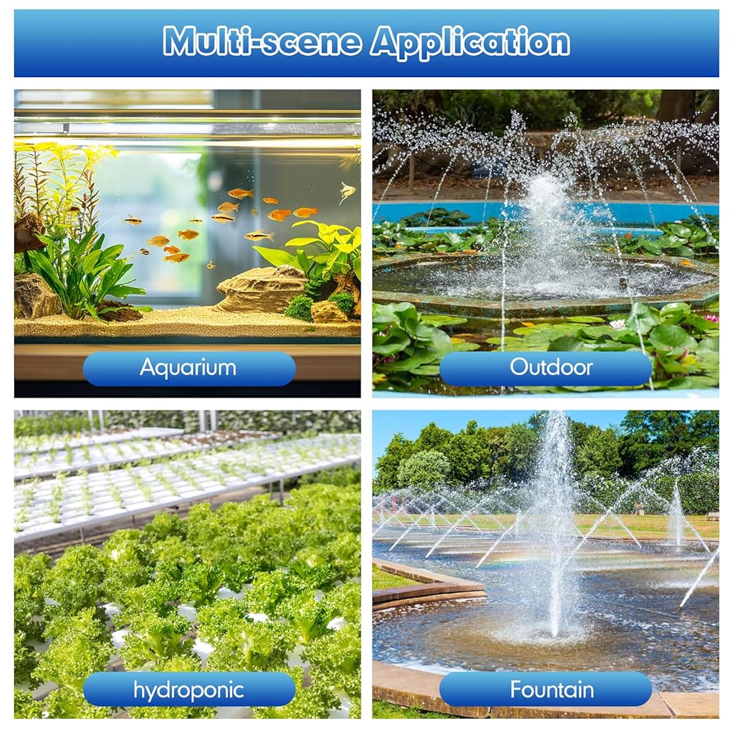 Qpets® 50W Submersible Water Pump Aquarium Water Pump for Water Changing 3000L/H Submersible Water Pump with Bottom Suction Cups, Adjustable Water Flow