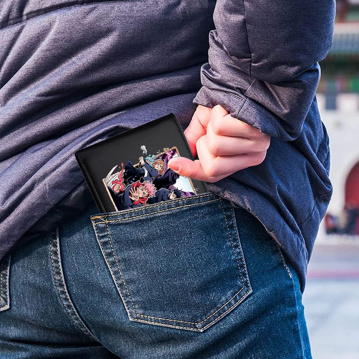 Fancyku Jujutsu Kaisen Wallet featuring Bi Fold Design with Printed PU Leather Cover for Fans