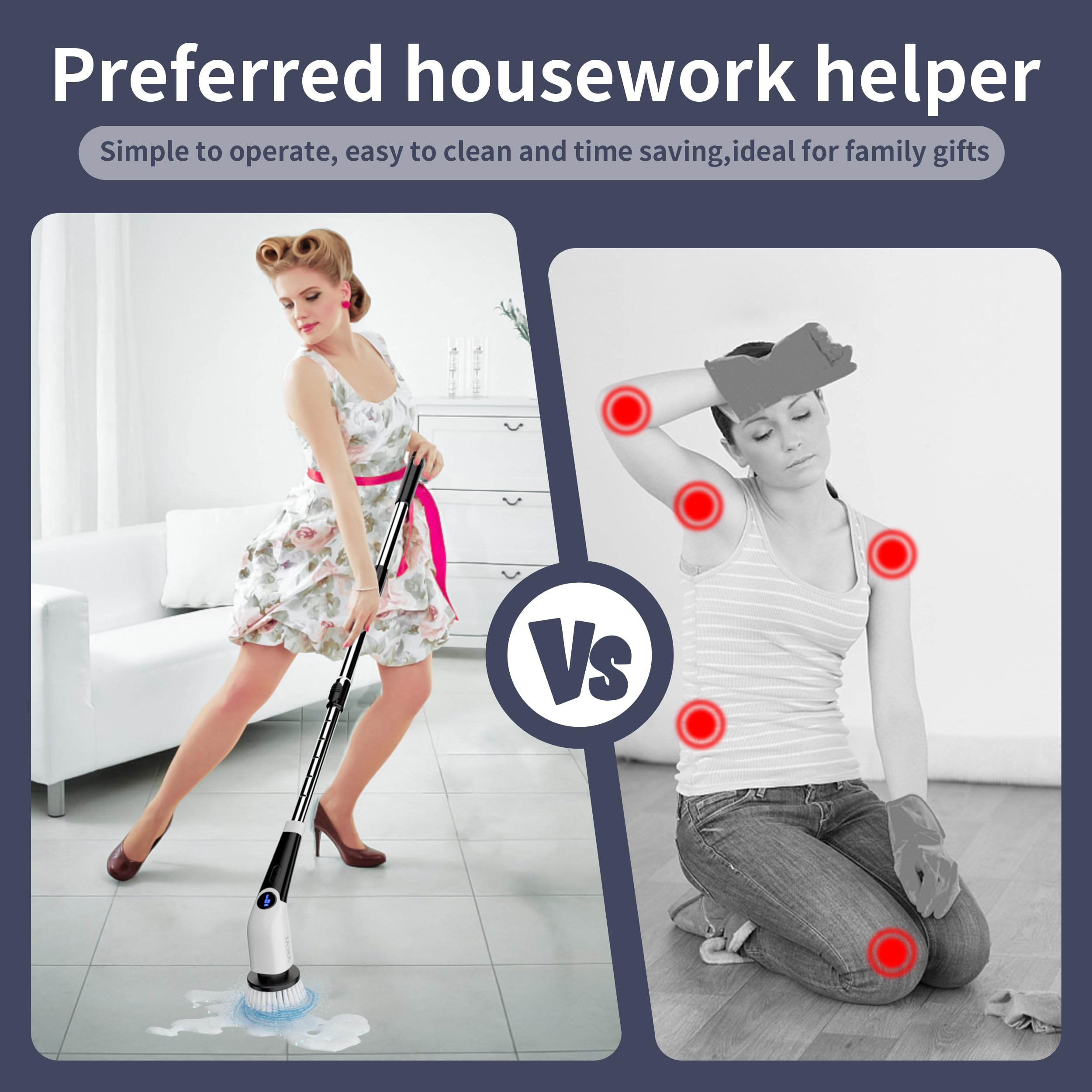 Supvox Electric Spin Scrubber for Home Cleaning with Multi Function Brushes | Easy Assembly