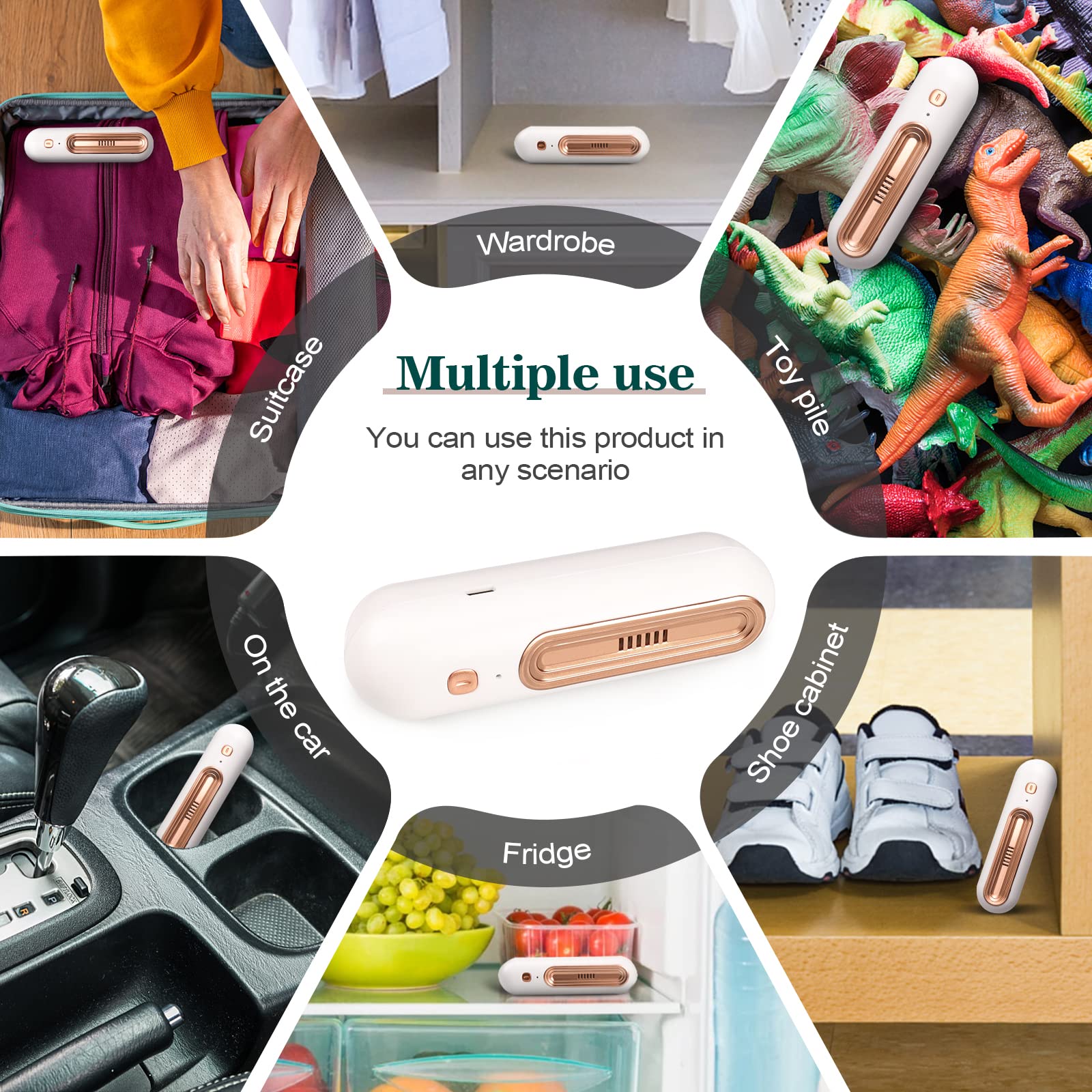 HASTHIP Deodorizer for Fridge and Closet with USB Rechargeable Design | Portable Odor Eliminator