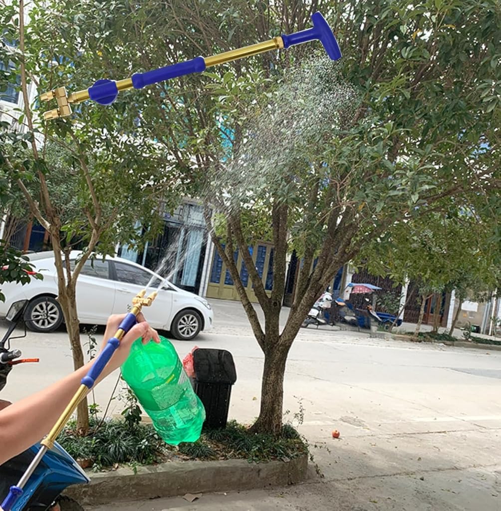 HASTHIP® Manual Garden Sprayer with Adjustable Nozzles Portable Push Pull Pump for Gardening Greenhouse Planting Bush Flower Suit for Most Bottles Without Bottle 2 PCS