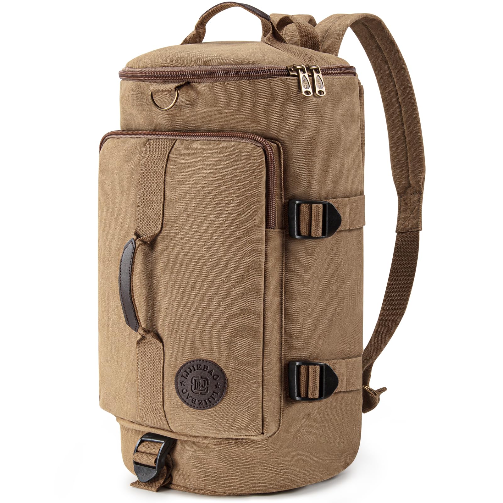 GUSTAVE® Outdoor Travel Backpack 30-40L Luggage Backpack with 15.6'' Laptop Compartment, Variable Crossbody Bag with Removable Shoulder Strap, Retro Fashion Oxford Cloth Luggage Backpack, 27x27x56cm