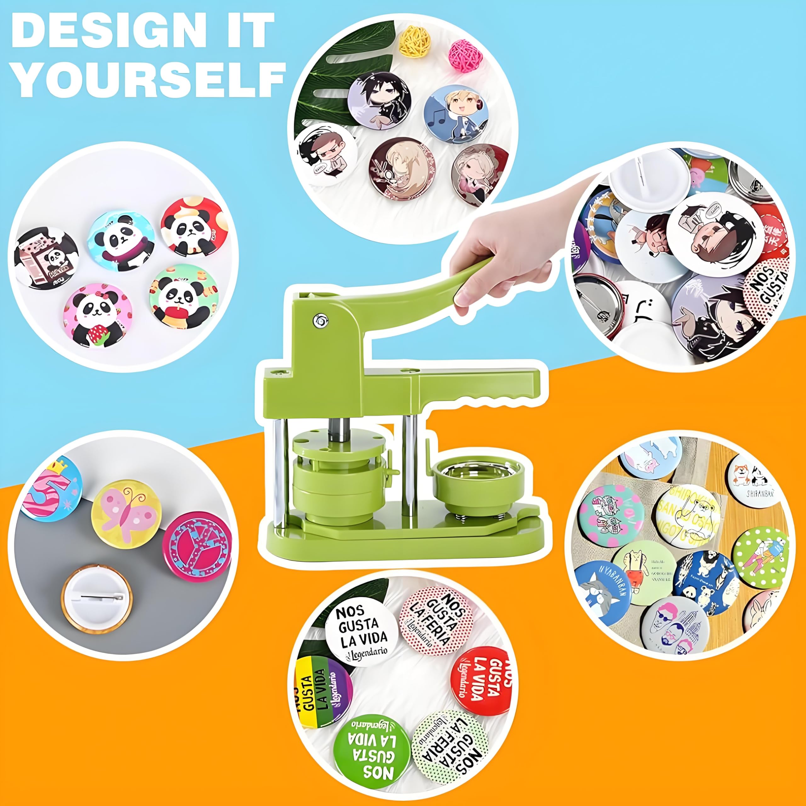 HASTHIP Badge Making Machine 58mm for DIY Crafts with Circle Cutter & 100Pcs Kit | Ideal for Beginners