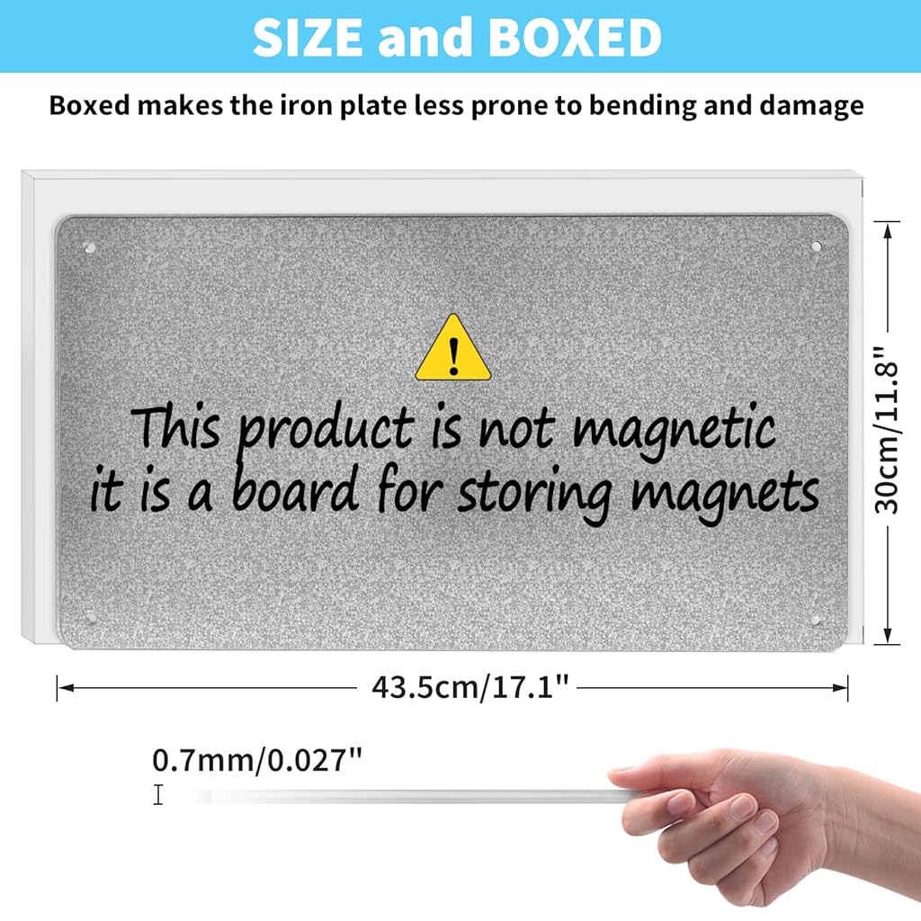 [Second-hand]OFIFO@ Stainless Steel Magnetic Board 43x30cm Wall Mounted Metal Memo Board for Home, Office, or Kitchen Organization & Display