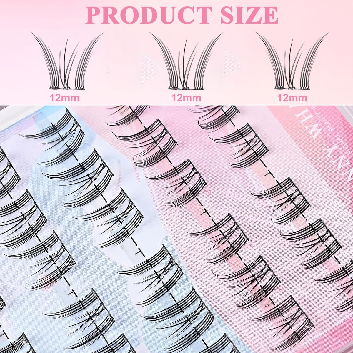 MAYCREATE® False Eyelashes, Lash Extensions Natural Pre-glued Cluster Lashes D Curl Individual Lash Extensions Anime Lashes for DIY Eyelash Extension