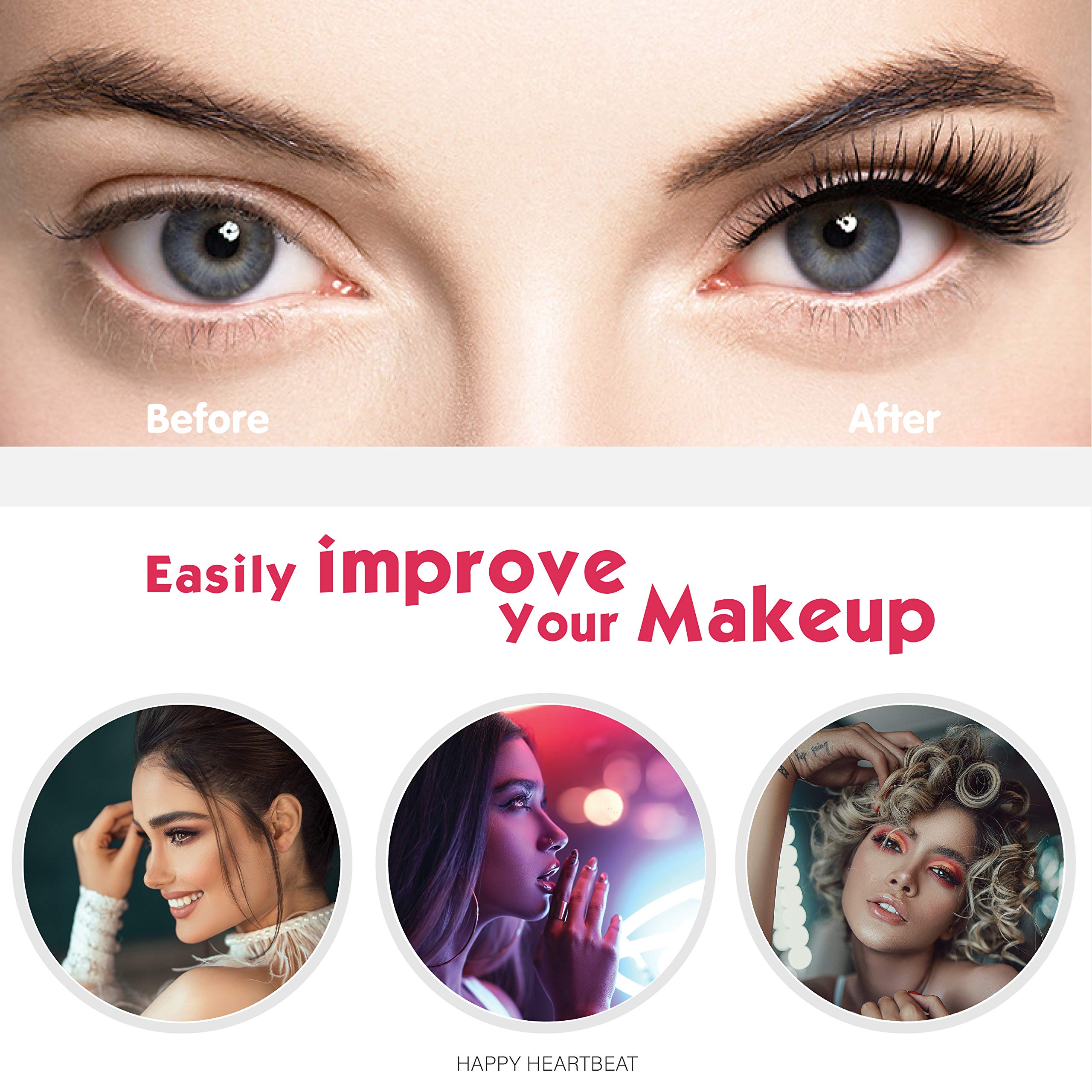 MAYCREATE False Eyelashes for Party Look featuring Knot Free Lash Band and 7 Pairs 15–18mm