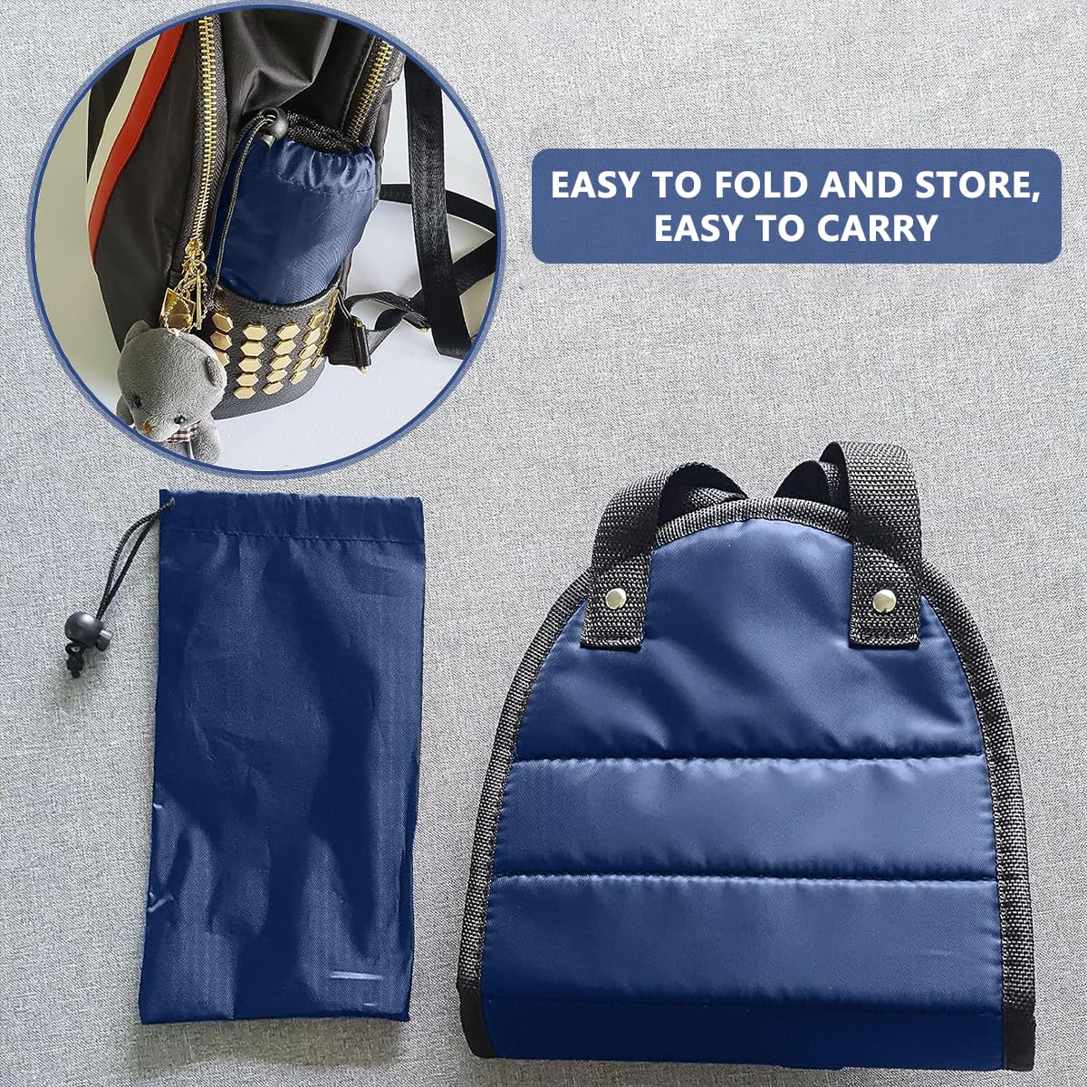 HASTHIP Airplane Footrest for Travel with Adjustable Straps and Wide Hammock Design | Blue