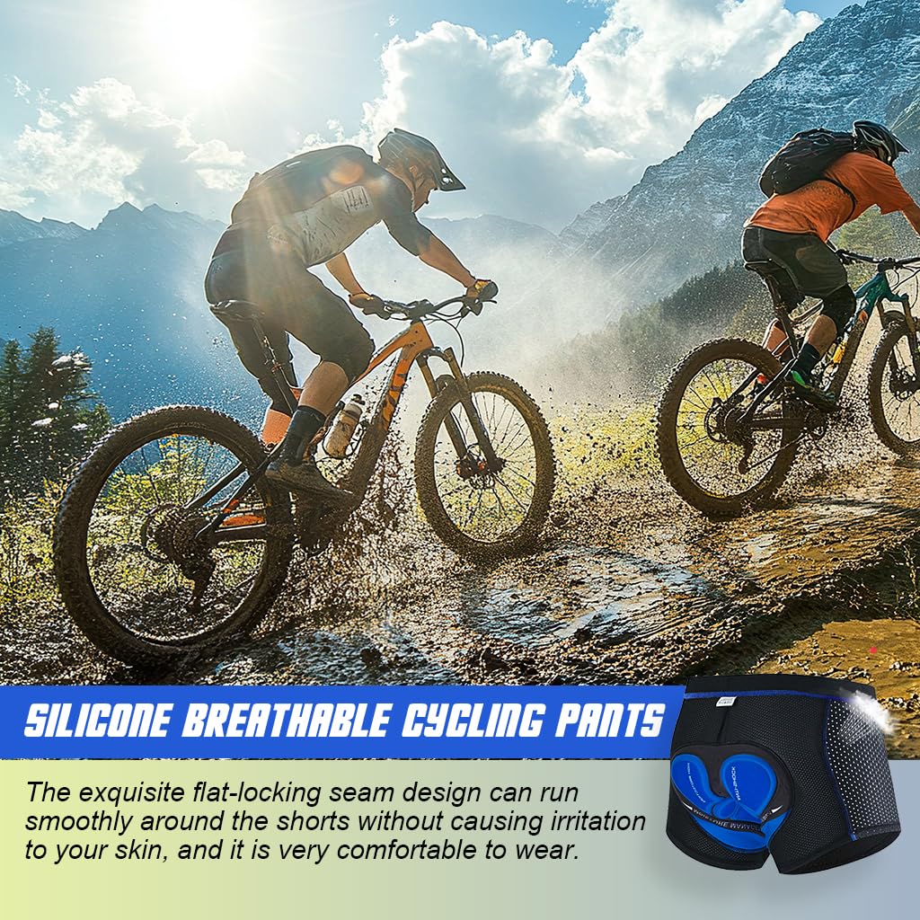 PROBEROS Men's Cycling Shorts for Long Rides with 3D Gel Padding and Breathable Nylon | Quick Dry Comfort