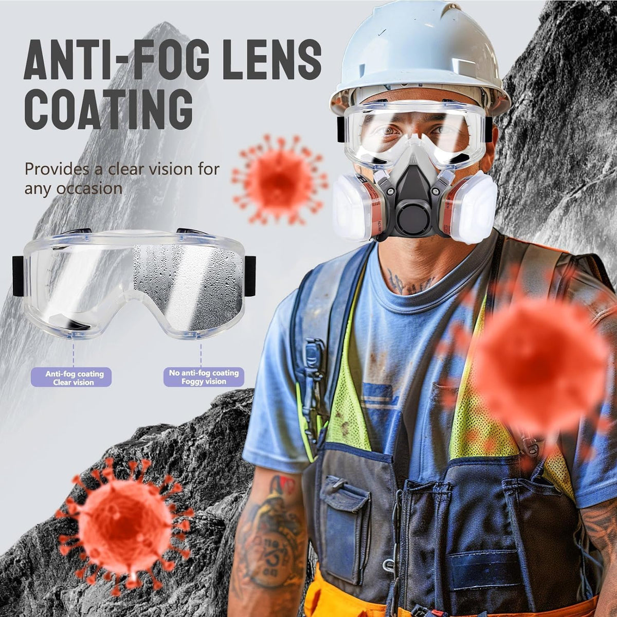 Reusable Respirator Mask Kit with 6001 Filters for Painting | Serplex ...