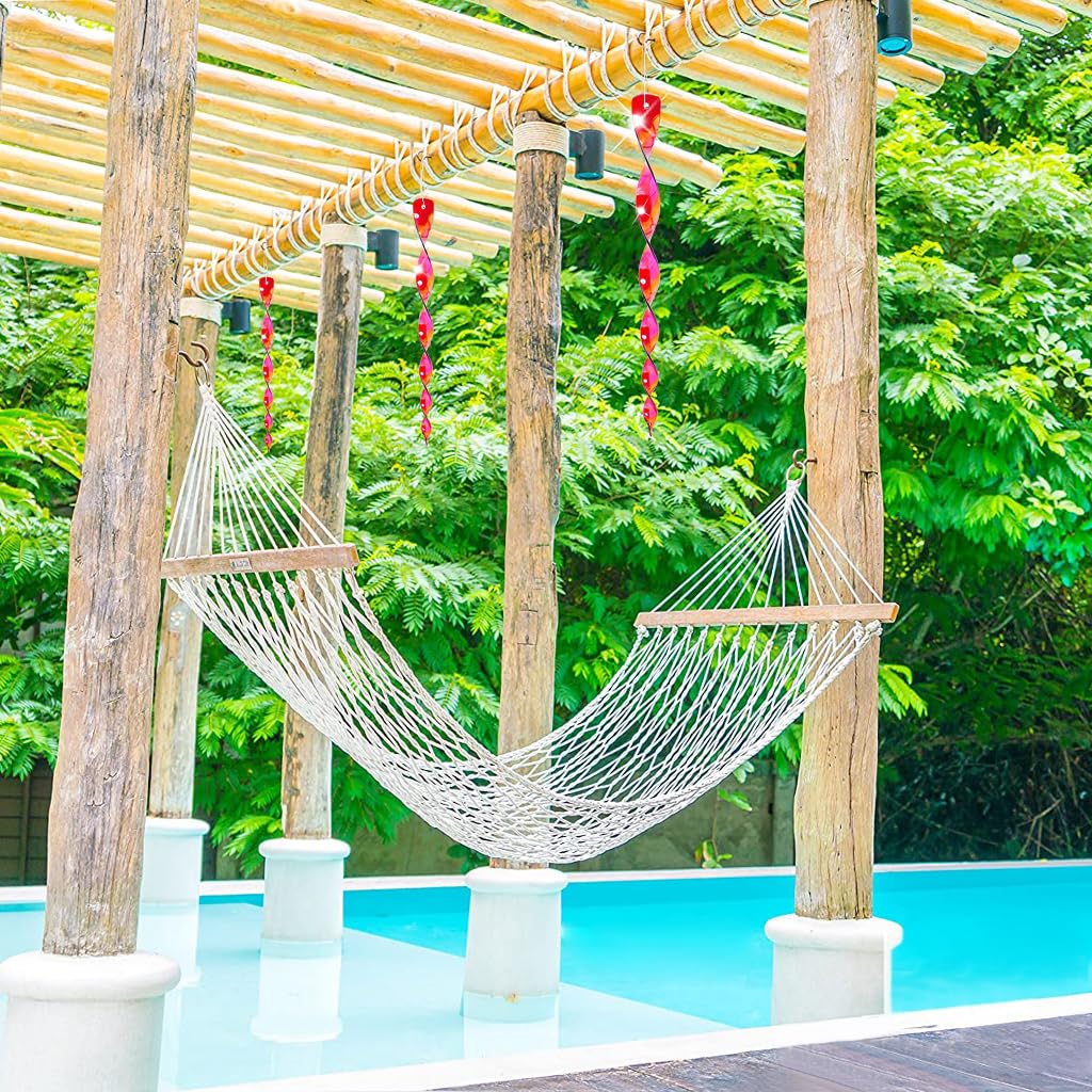 30cm Bird Repellent for Balcony with Reflective Spiral Design and Red Plastic Rods | 10Pcs Set