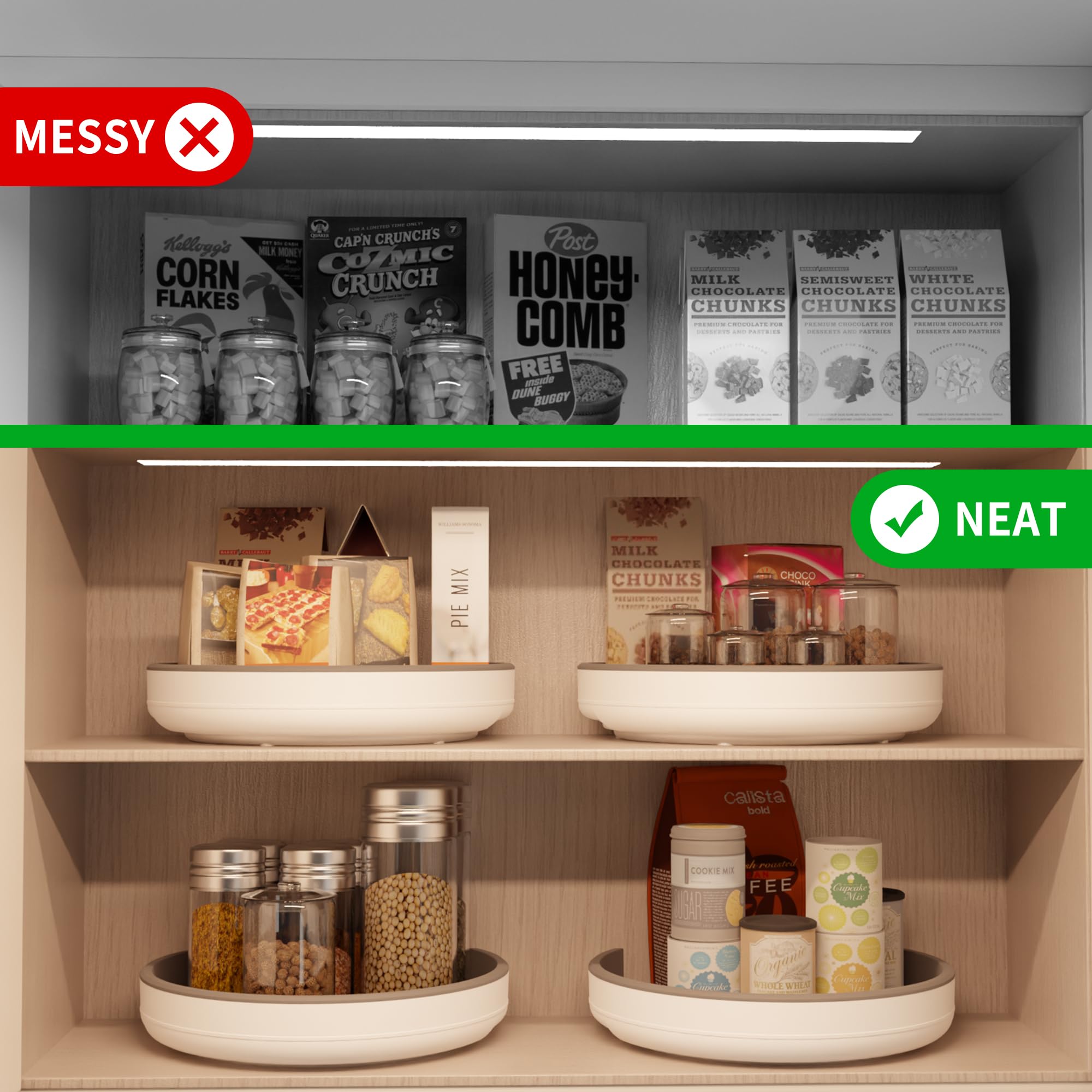 11.8 Inch Lazy Susan Turntable Organizer for Kitchen Storage with 360° Rotation and Non Skid Base | Shatter Resistant Plastic