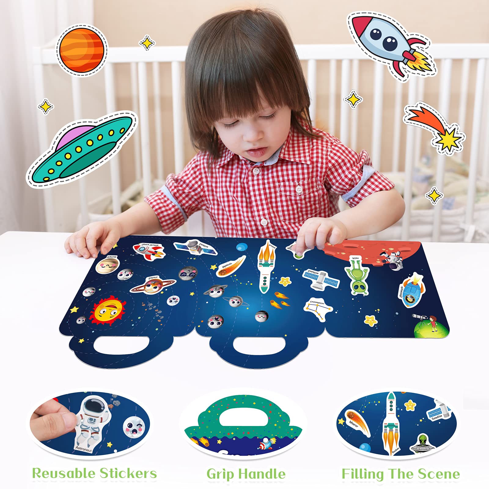 PATPAT Stickers for Kids featuring 3 Theme Reusable PVC Sticker Books for Toddlers | Montessori Educational Toy